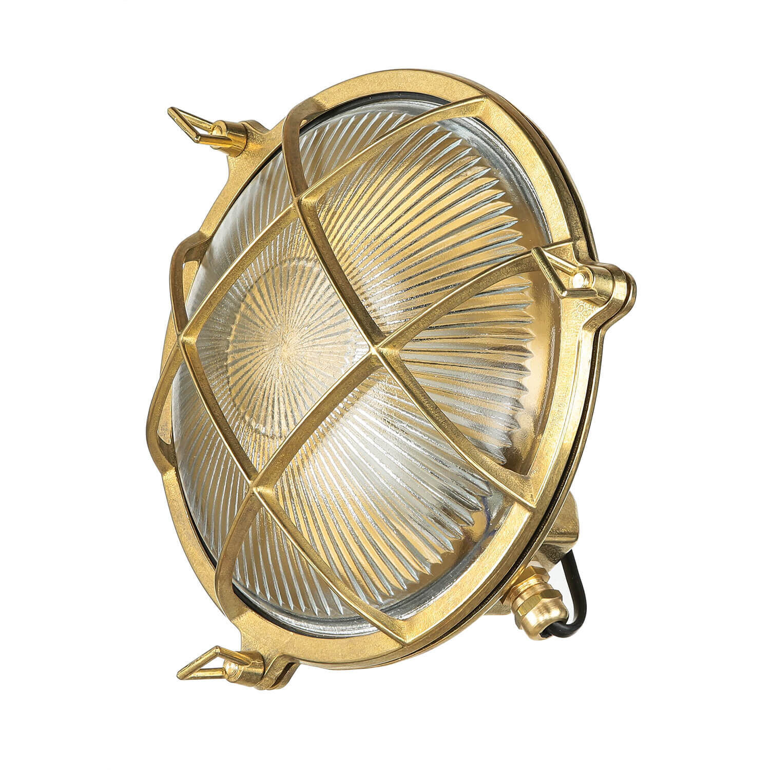 Echt-Messing Außenwandleuchte SERIFOS Riffelglas Zubehor, Schmuck, Medaillon, Anhänger, Bronze