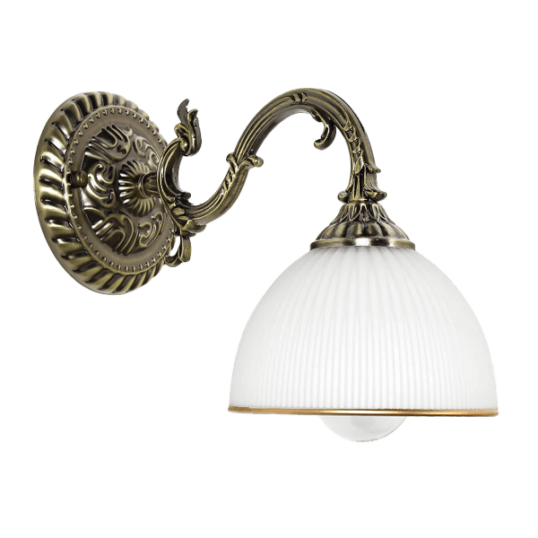 Lampes murales antiques Wandlampe, Wandleuchte, Bronze, Gehäuse, Glasschirm