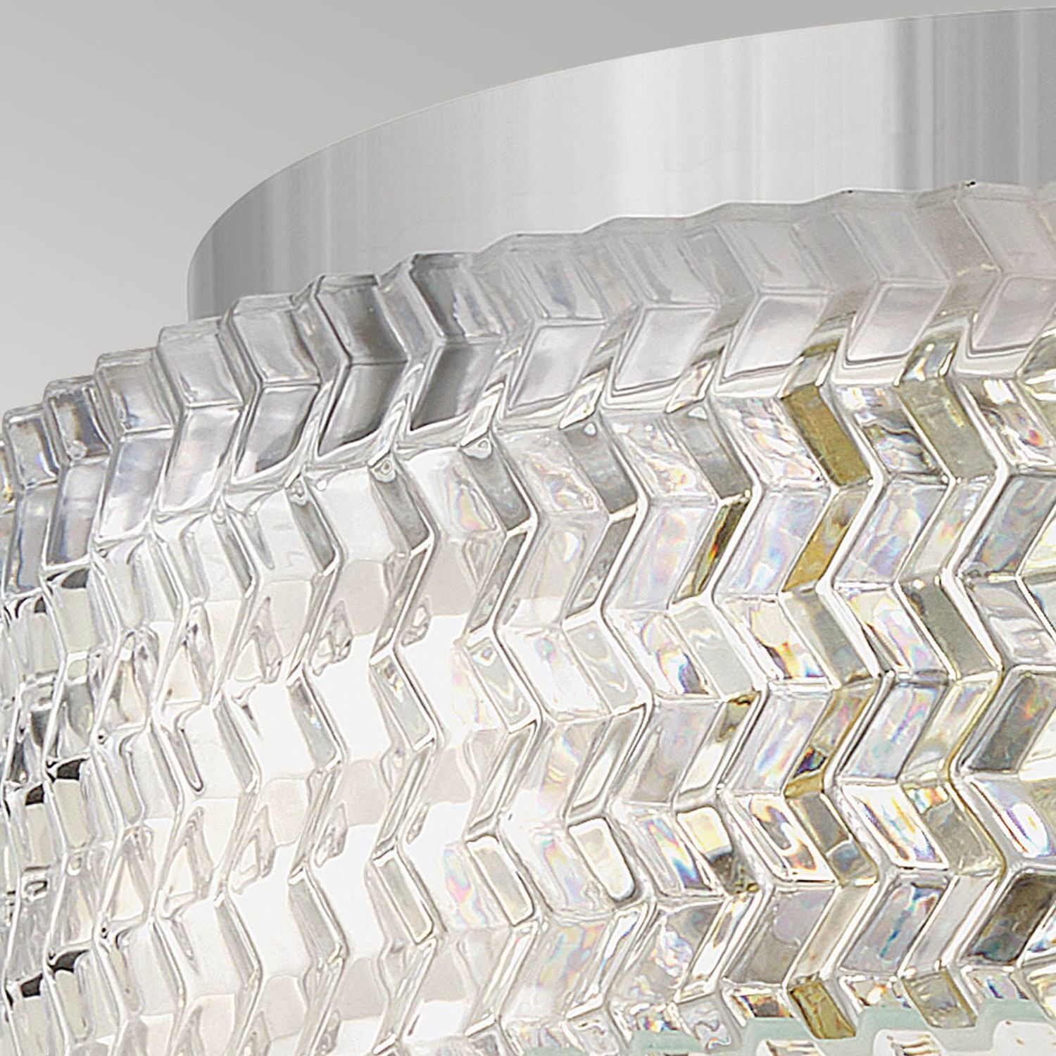 Deckenleuchte rund Ø 30,5 cm Chrom E27 Kristall Schirm Leuchter, Lampe, Deckenleuchte