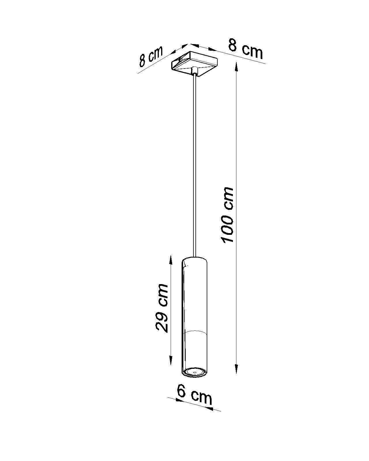 Hängelampe Zylinder Schwarz Kupfer Ø 6 cm GU10 Metall