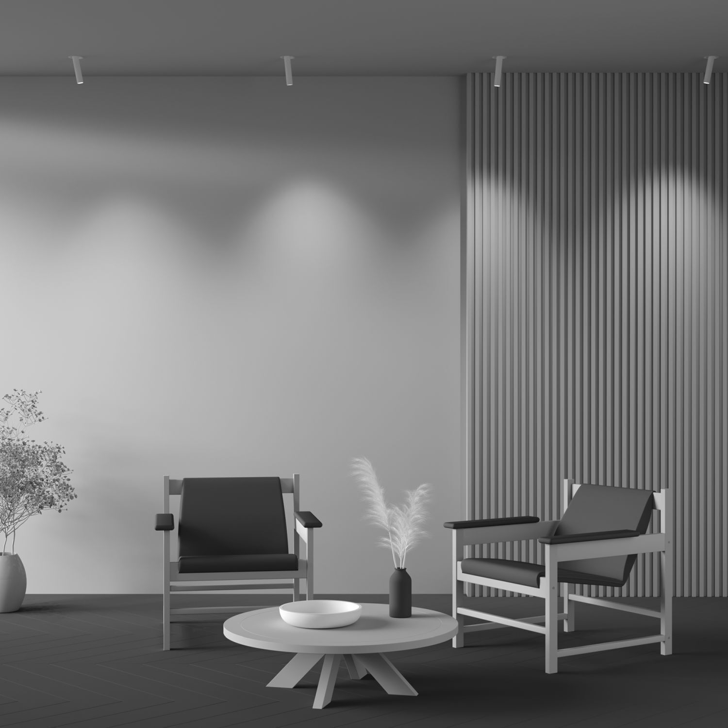 Sessel, Holzrahmen, Schwarz, Beistelltisch, Bodenbelag