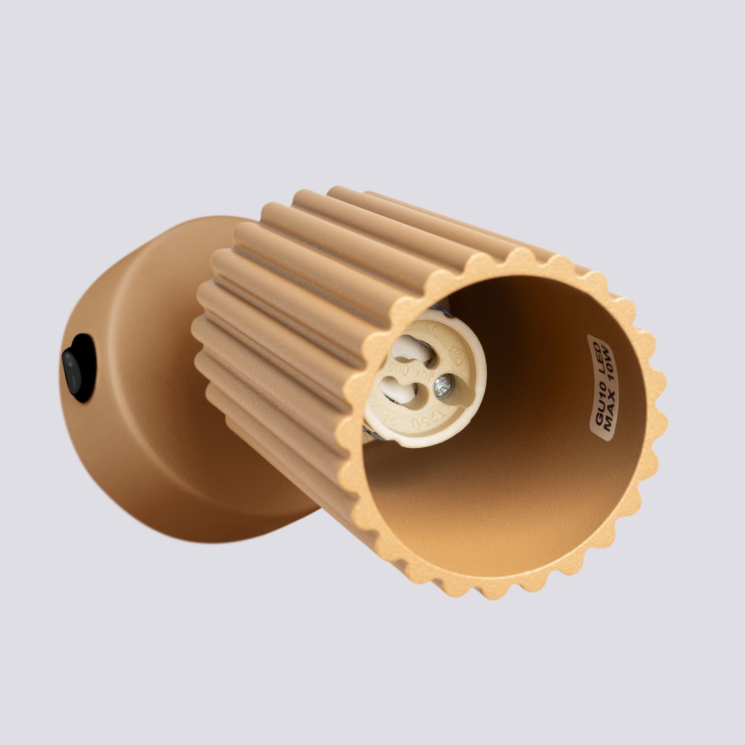Lampe de lecture pivotante murale GU10 L : 8 cm petite en or en alu