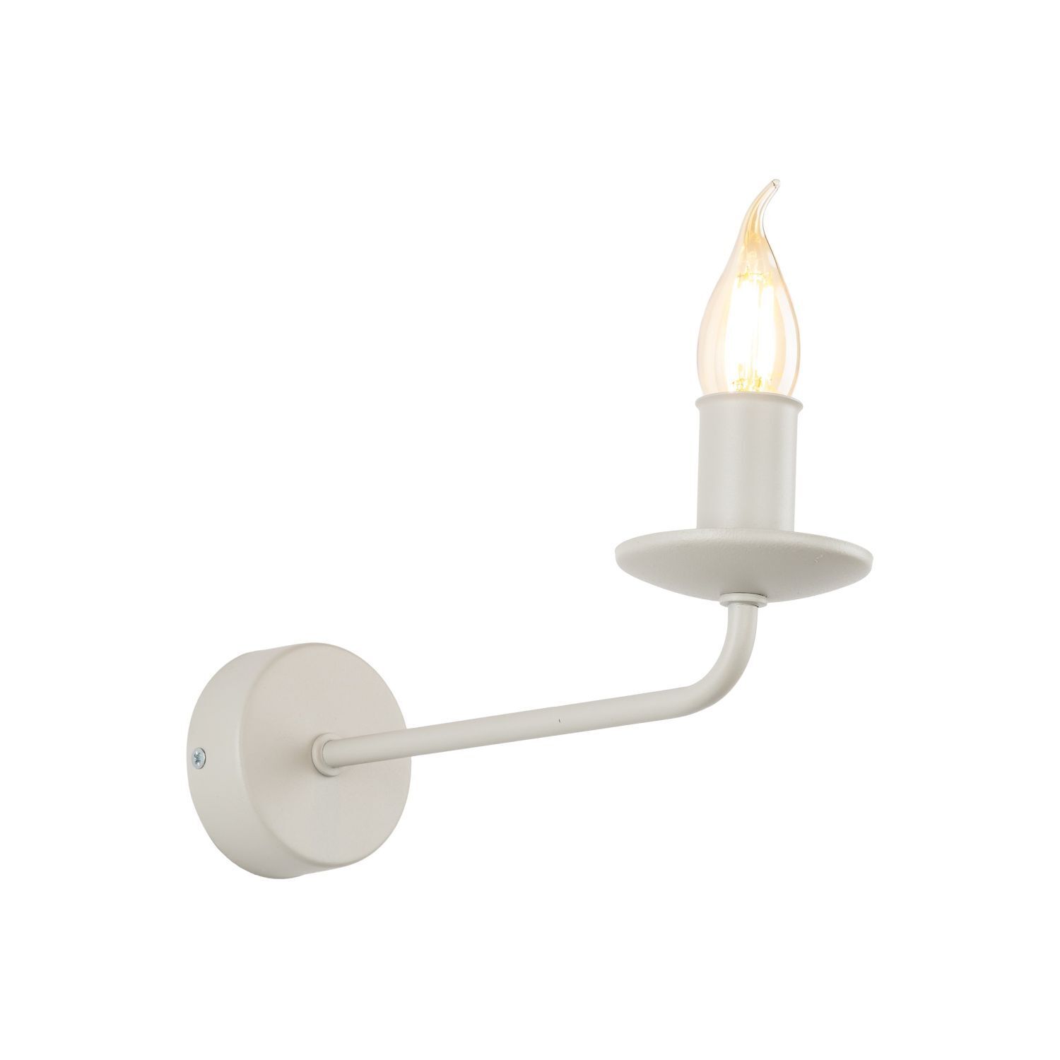 Wandlampe Rustikal Metall Beige H: 23 cm klein für E14 Lampe, Badezimmer, Drinnen, Zimmer, Duscharmatur