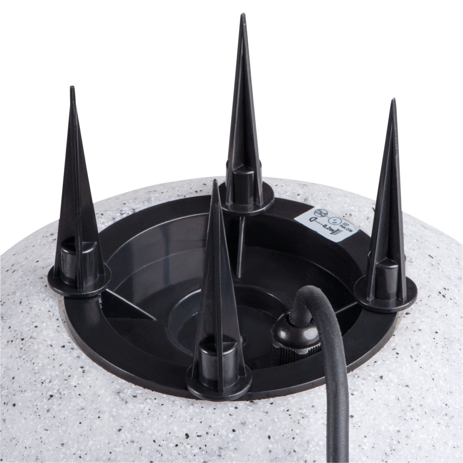 Gartenkugel Stein Optik Ø20cm E27 IP65 mit Kabel Gartenkugel Stein Optik Ø20cm E27 IP65 mit Kabel