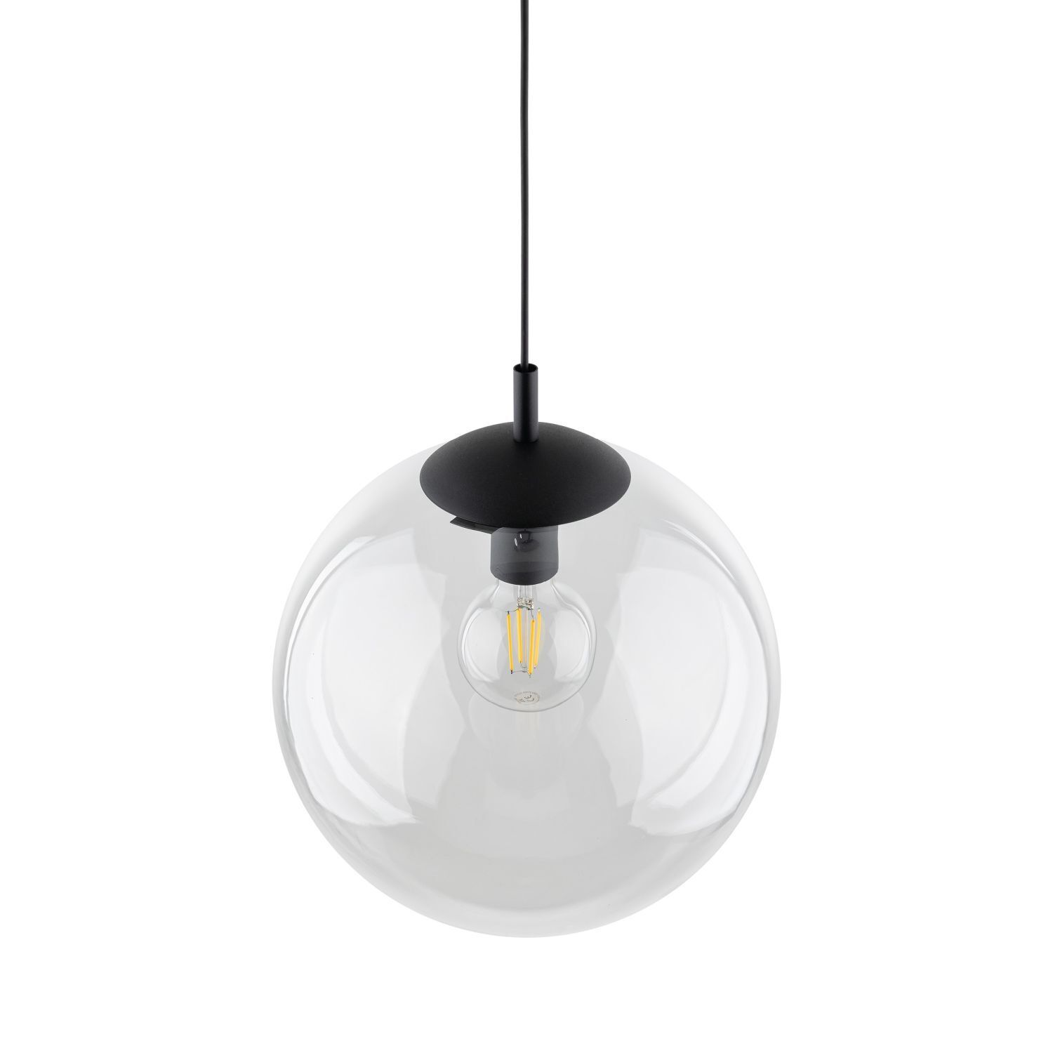 Hängelampe Glas rund Ø 35 cm H: max. 175 cm E27 Kugel Schirm Licht, Leuchte, Kronleuchter, Lampe