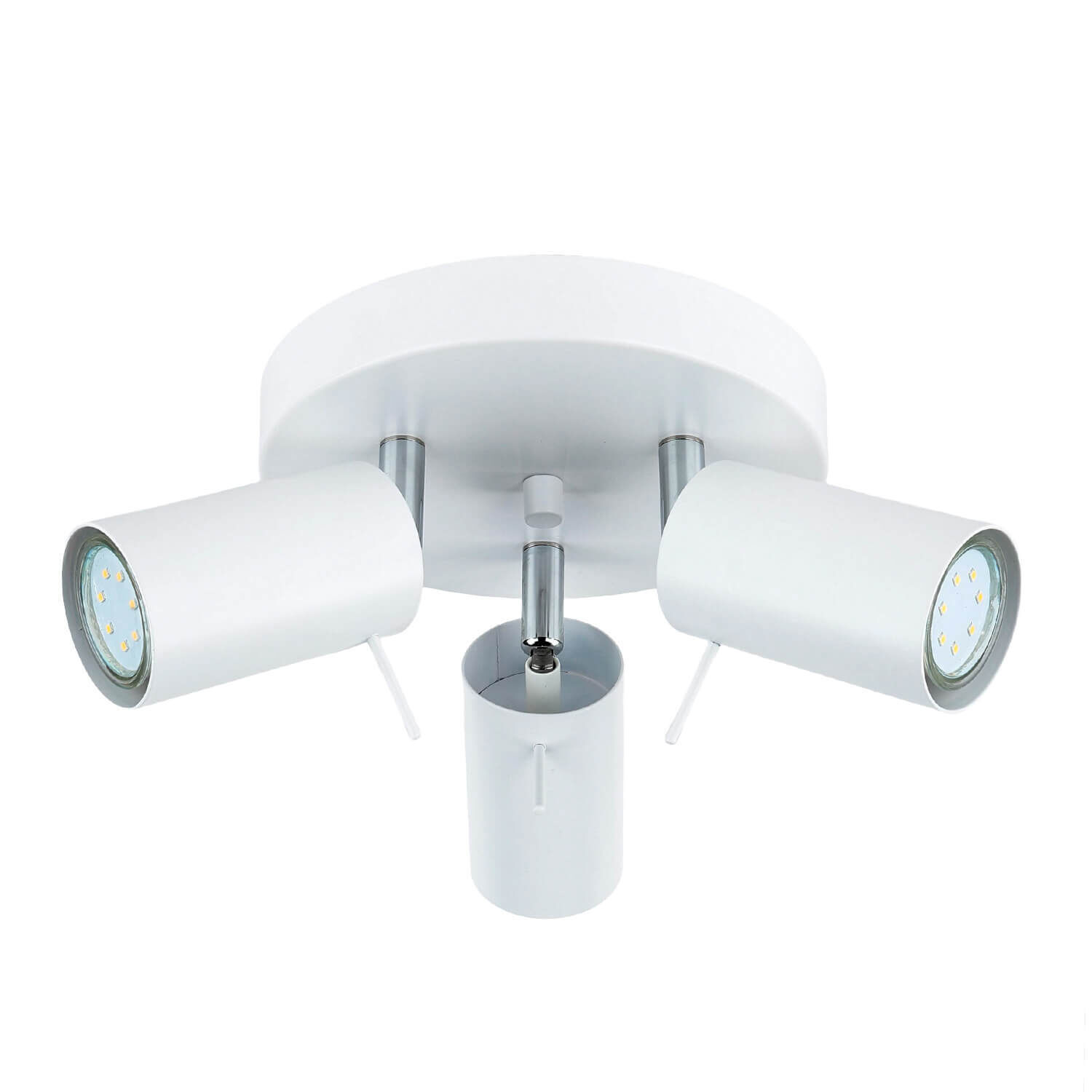 Deckenlampe 3-flammig Weiß Ø 20 cm Metall verstellbar Beleuchtung, Deckenleuchte