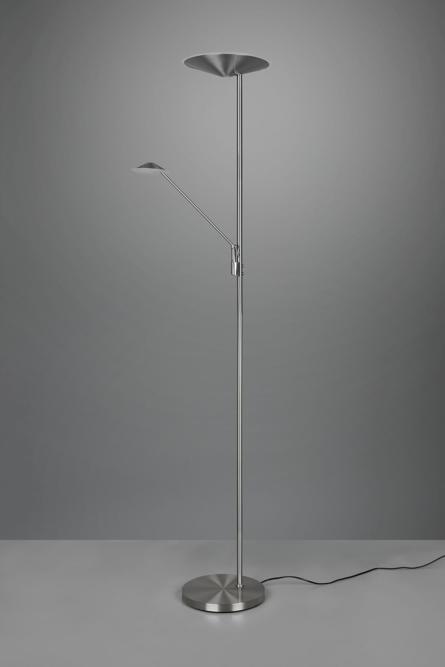 Dimmbare LED Stehleuchte flexibel 180 cm in Nickel Lampe