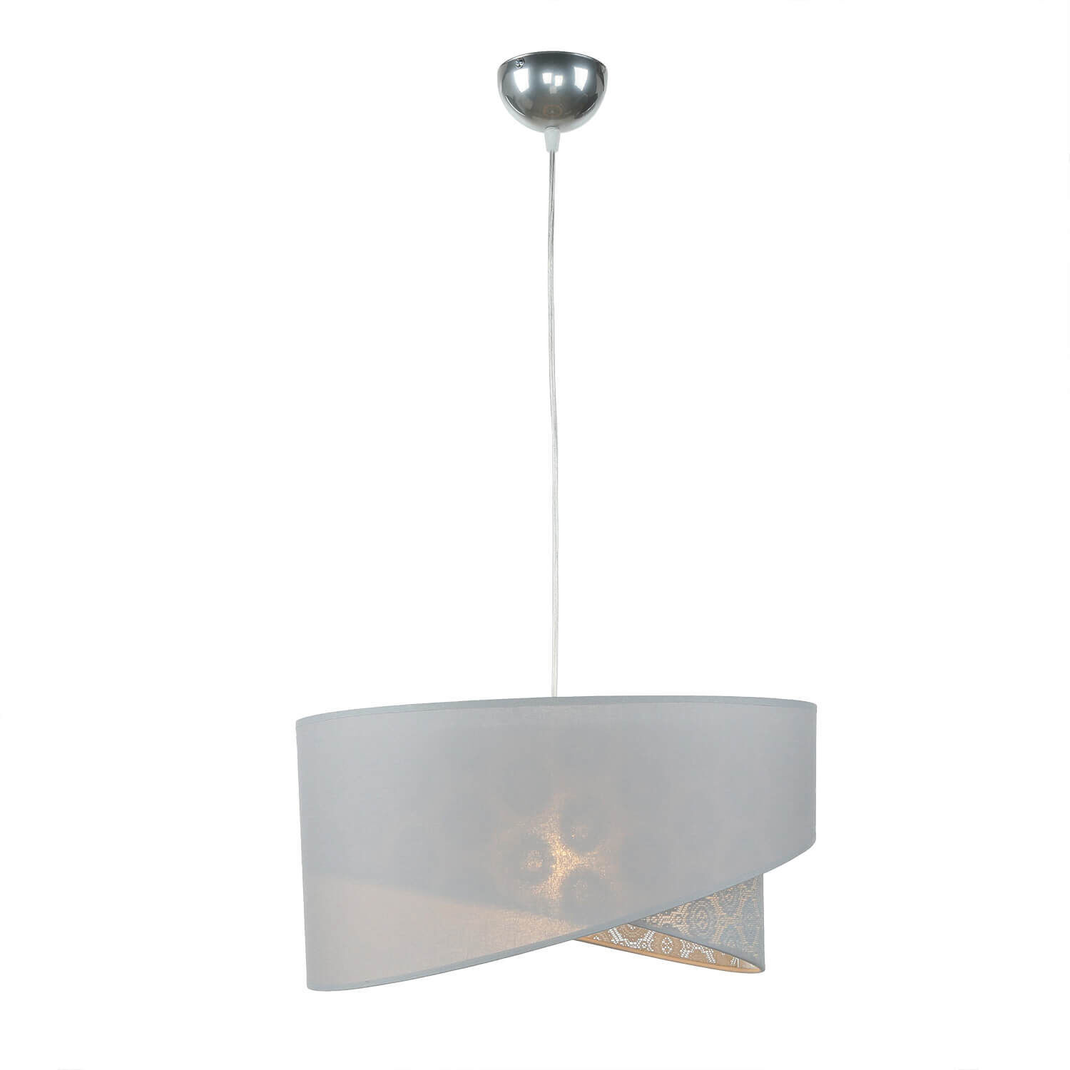 Graue Hängelampe Stoff Spitze SELMA Schlafzimmer Lampe, Kronleuchter