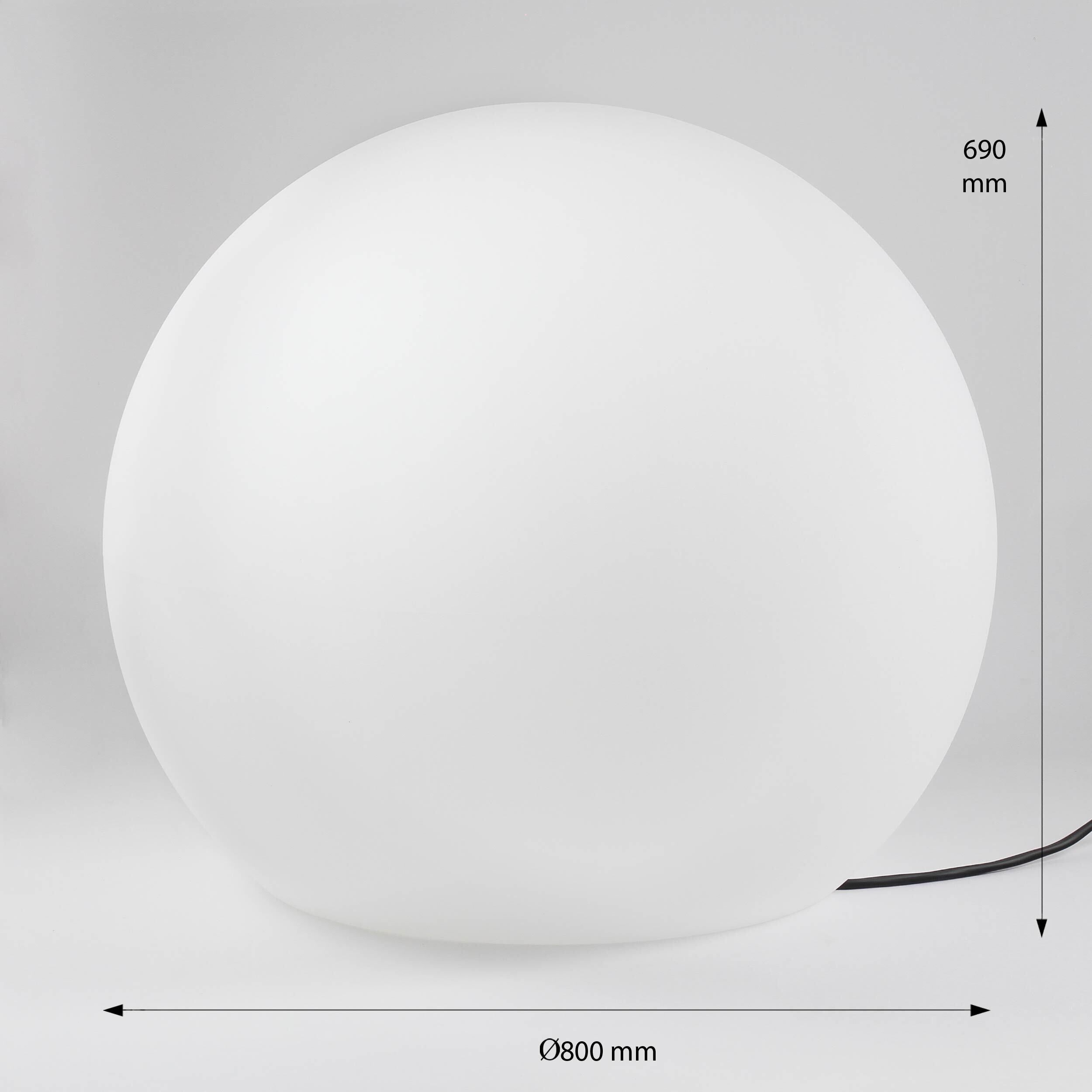 XXL Gartenlampe in Weiß Kugel Schirm Ø80cm