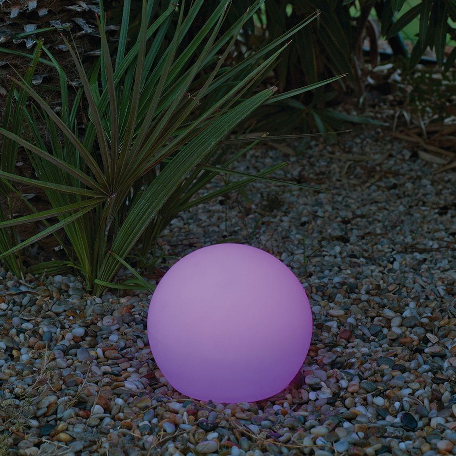 Boule lumineuse solaire à variation de couleur IP68 Ø 20 cm