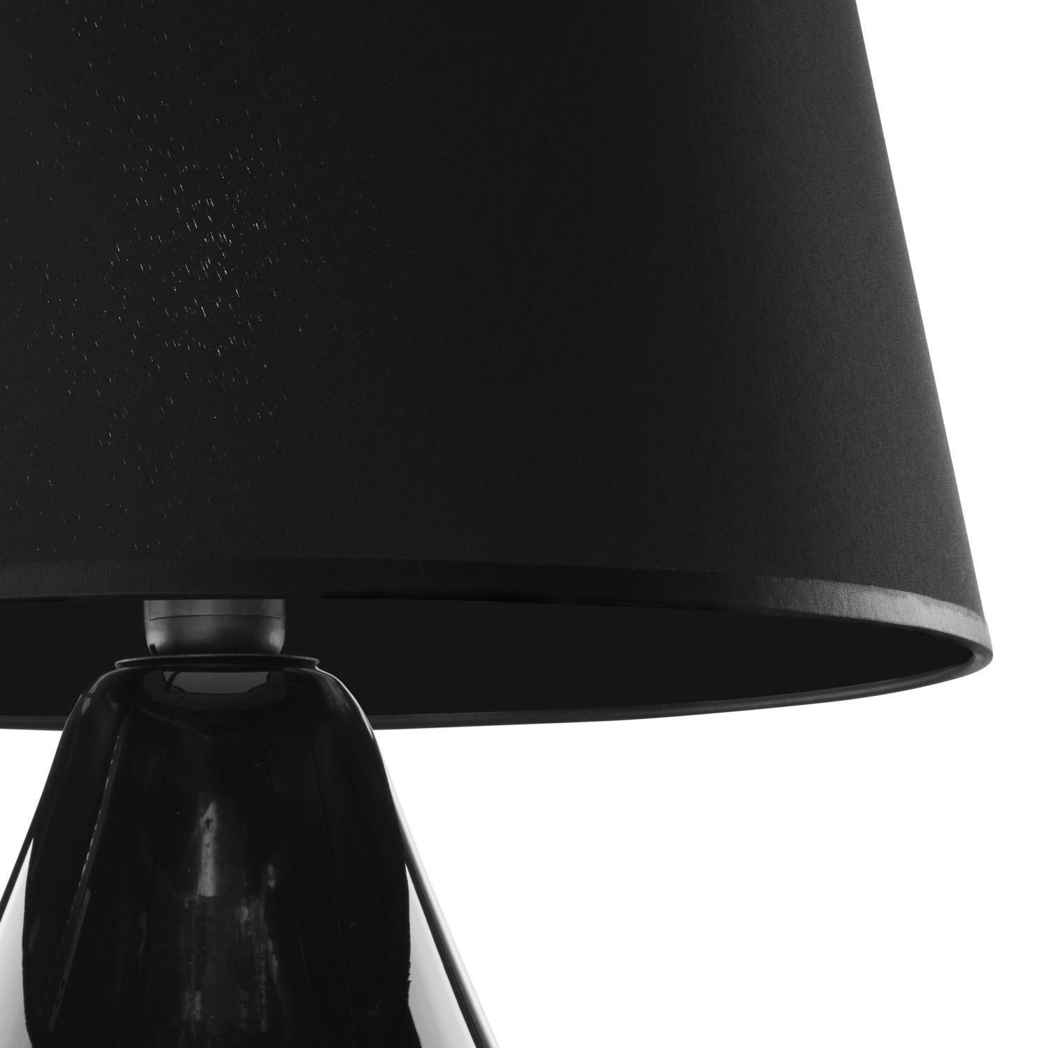 Lampe de table noir verre tissu 67 cm de haut Moderne E27