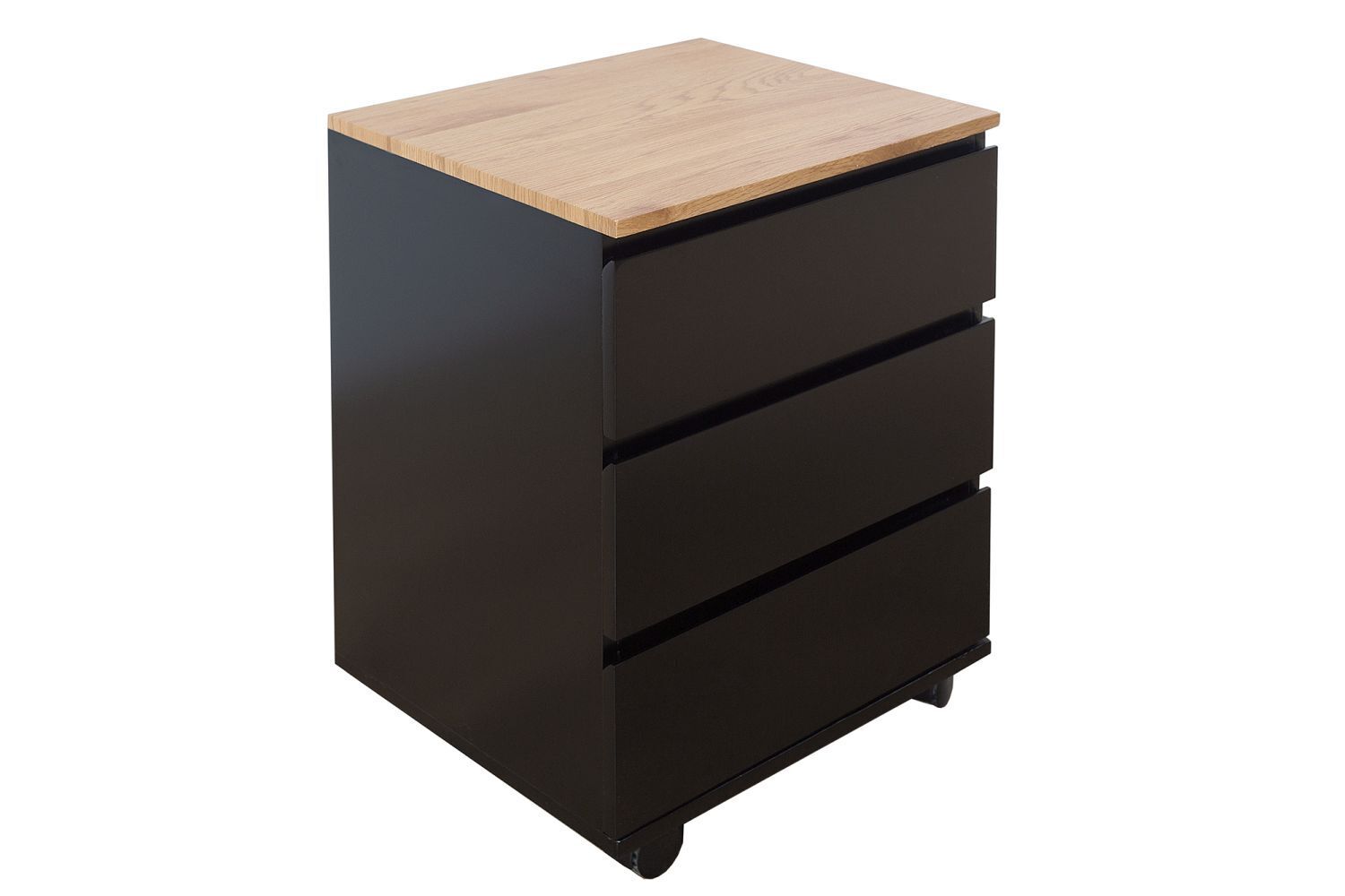 Chariot à tiroirs MDF 46x11 cm en noir mat naturel Schublade, Mobiliar, Kabinett, Postfach