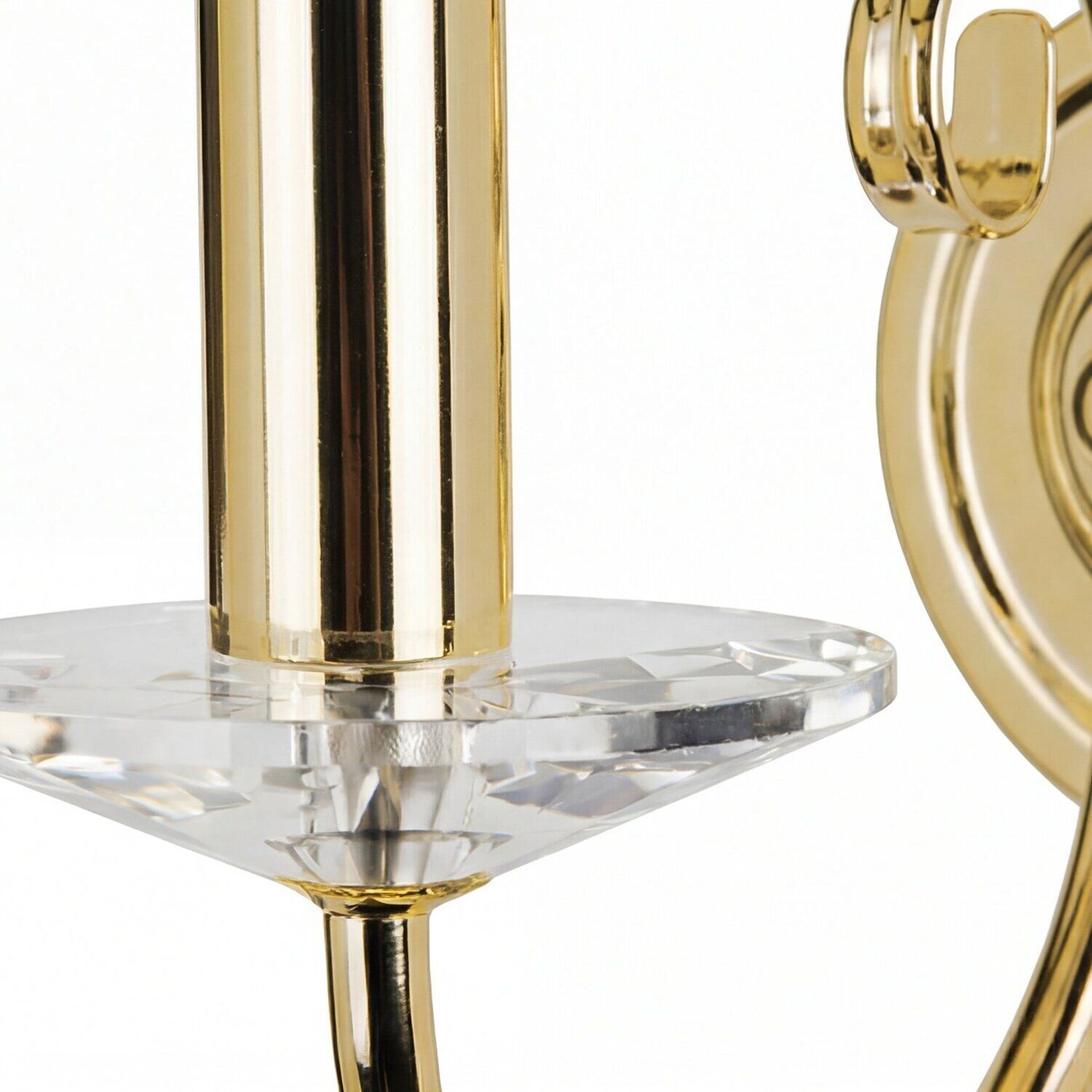 wandleuchte-wandlampe-candela-1-flammig-messing-poliert-klassisch-04 kristall, lampenfuß, goldfarbene lampe, schmucklampe, glaskomponente