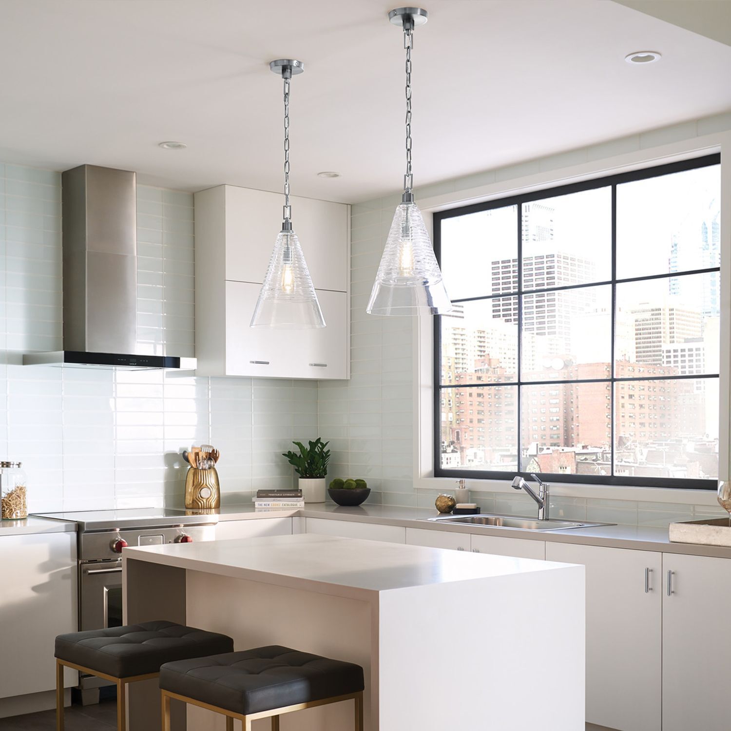 Hängelampe Glas Metall E27 D: 29,5 cm rund FREJA Drinnen, Küche, Innenarchitektur, Pflanze, Waschbeckenhahn