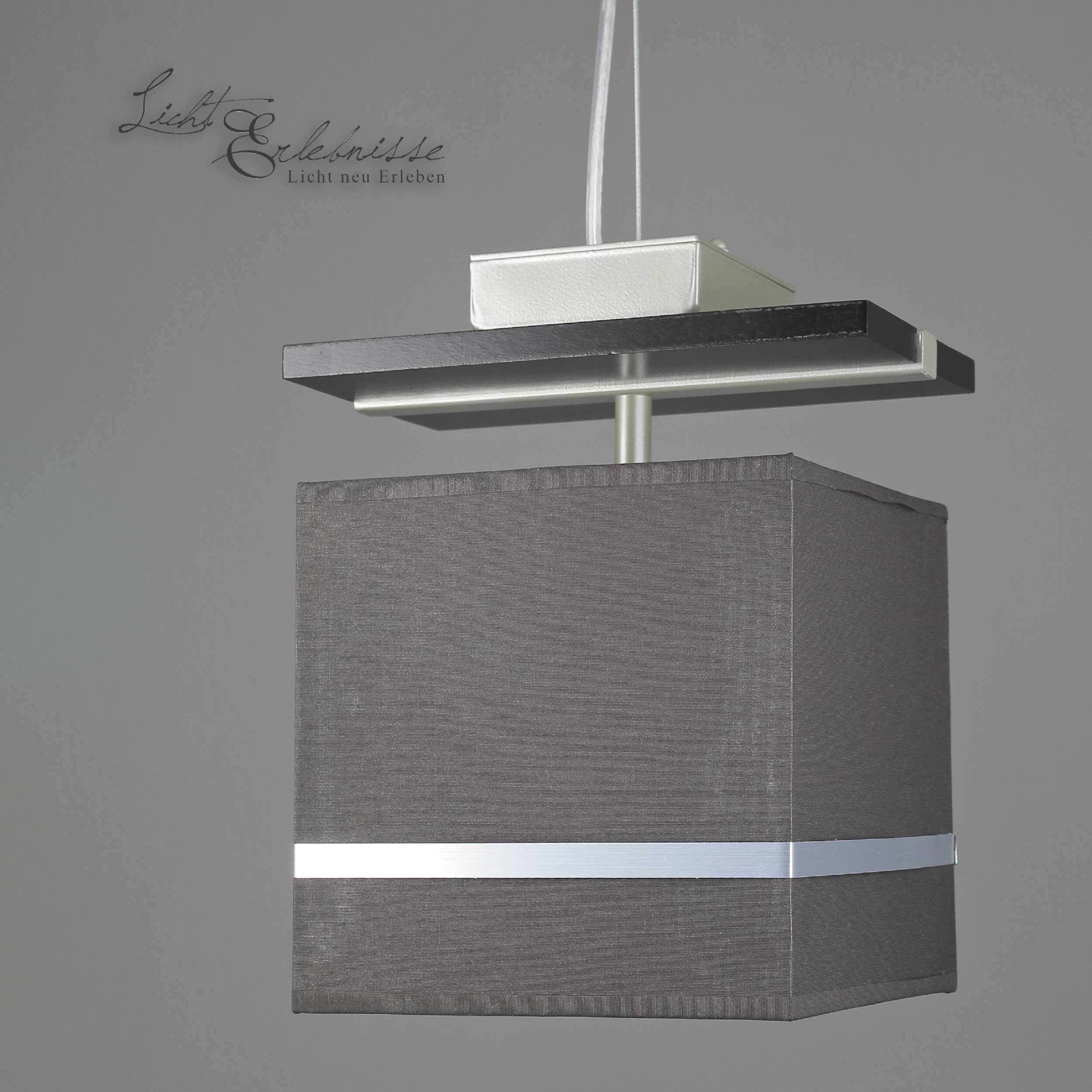 Pendelleuchte Stoffschirm Braun Chrom E27 Lampe, Kronleuchter