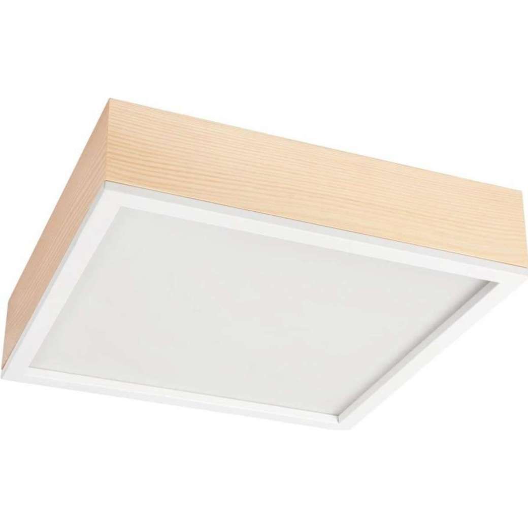 Deckenlampe Glas blendarm Holz Pinie E27 B:38,5 cm Deckenleuchte