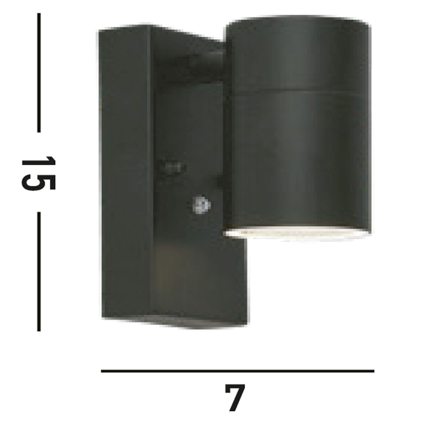 Außenwandlampe Schwarz IP44 Metall H:15 cm akzentuiert