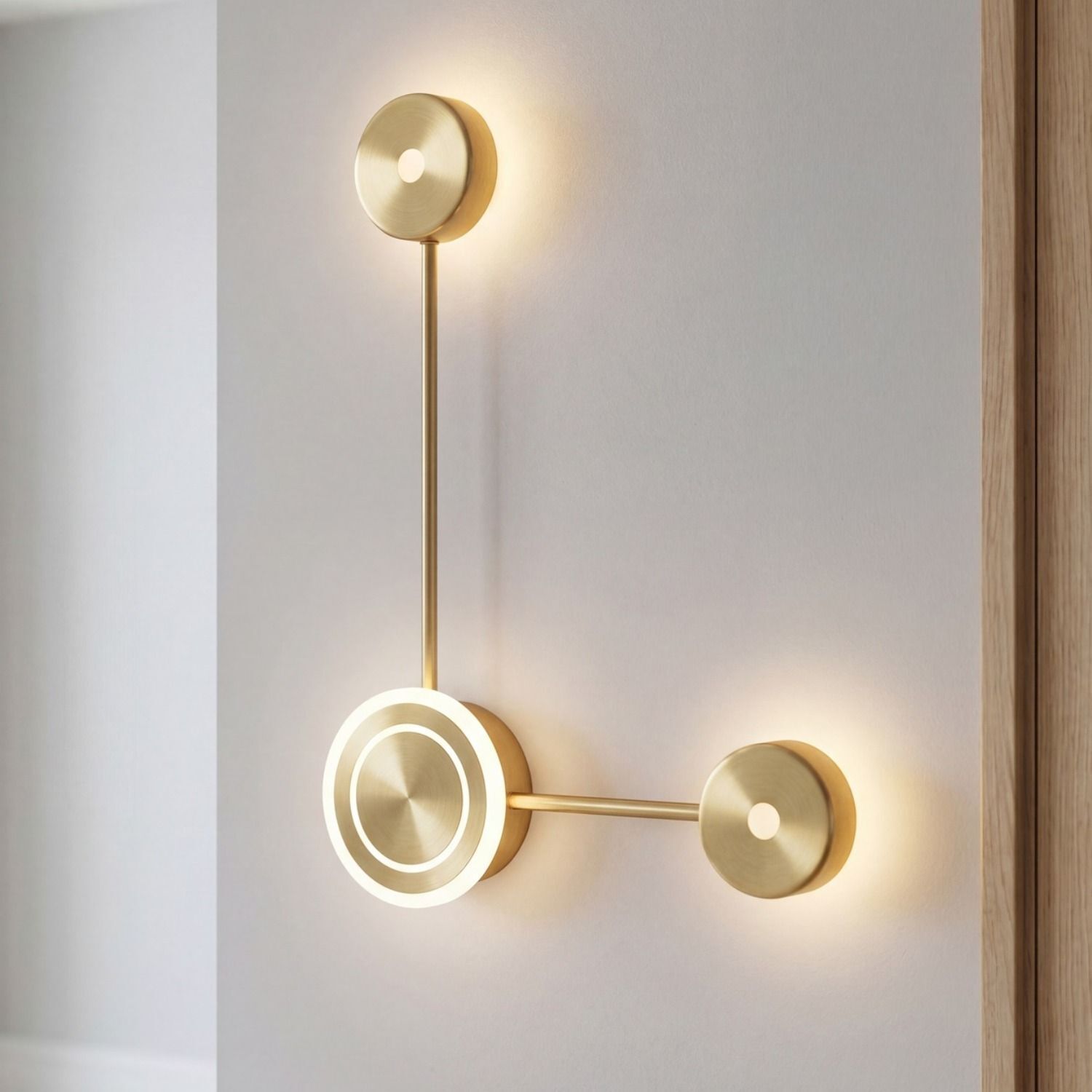 Wandleuchte, Gold, LED, Rund, Wandlampe