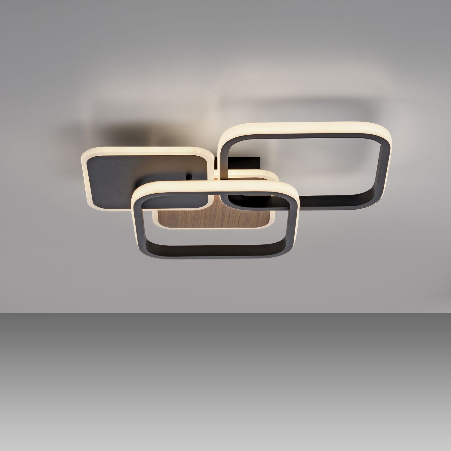 Lampe de plafonnier LED Métal L:46 cm 36 W Noir Naturel Lampe de plafonnier LED Métal L:46 cm 36 W Noir Naturel