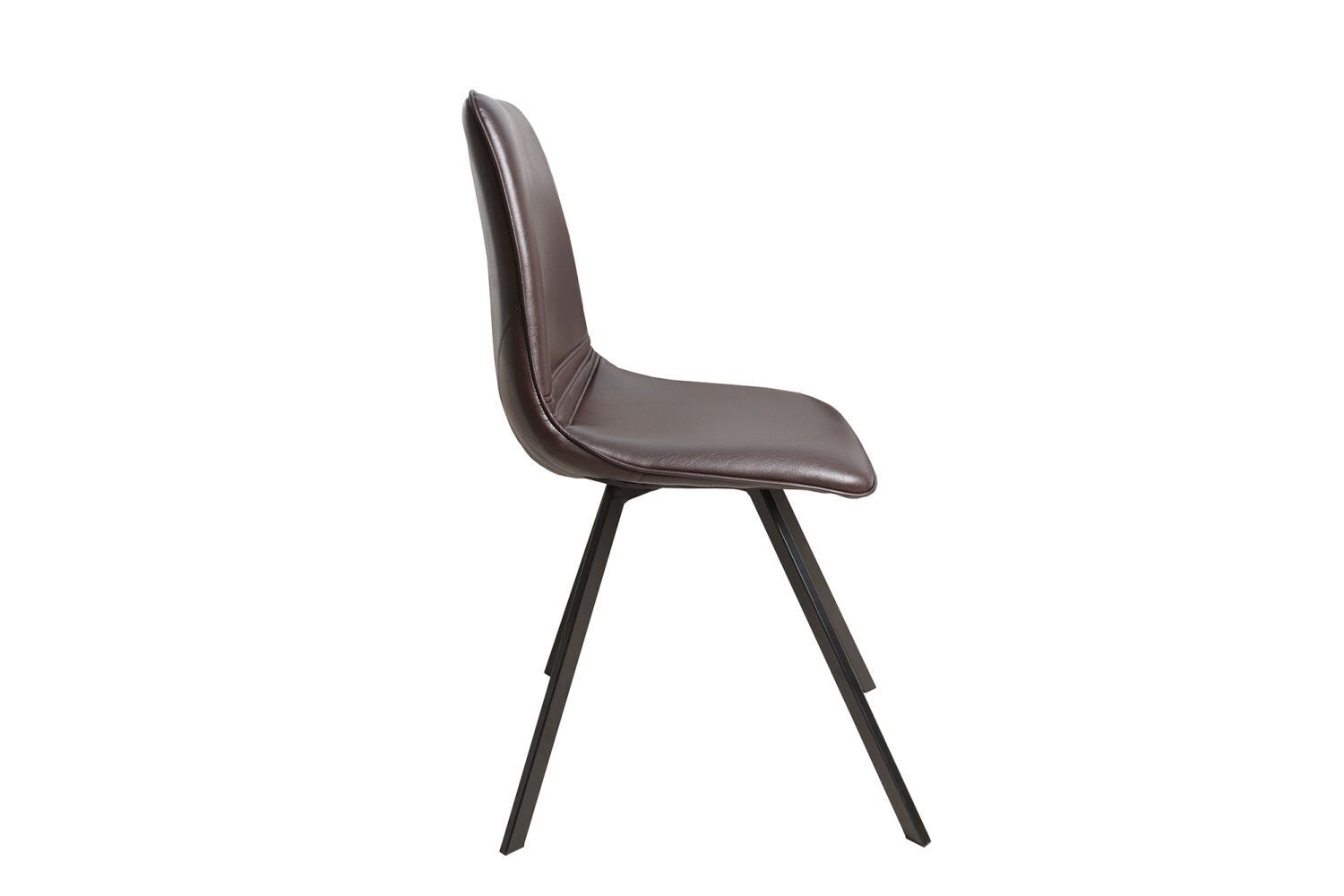 Chaise de salle à manger similicuir métal 98 cm en brun noir
