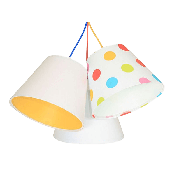 hängelampe, pendelleuchte, lampenschirm, bunt, polka-dots