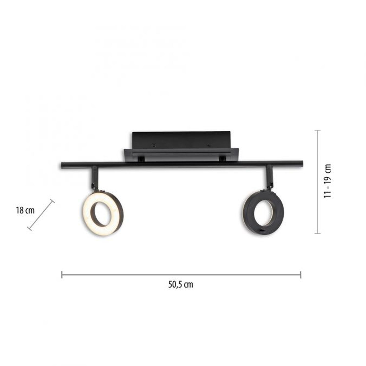 Flexibler LED Deckenspot Anthrazit IP44 50 cm blendarm Moebel, Tabelle