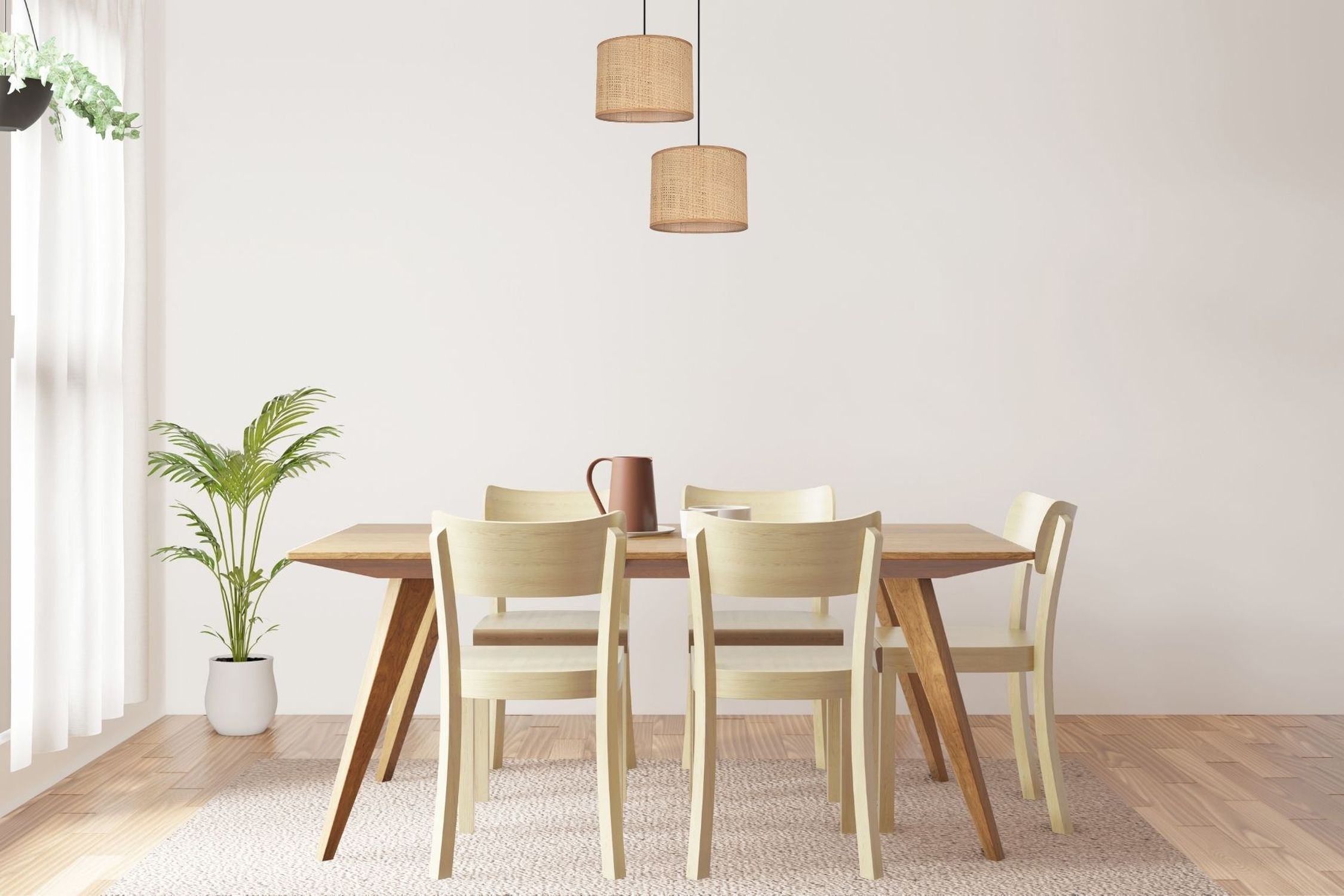 Blendarme Lampe suspendue rotin brun E27 L:22 cm Moderne