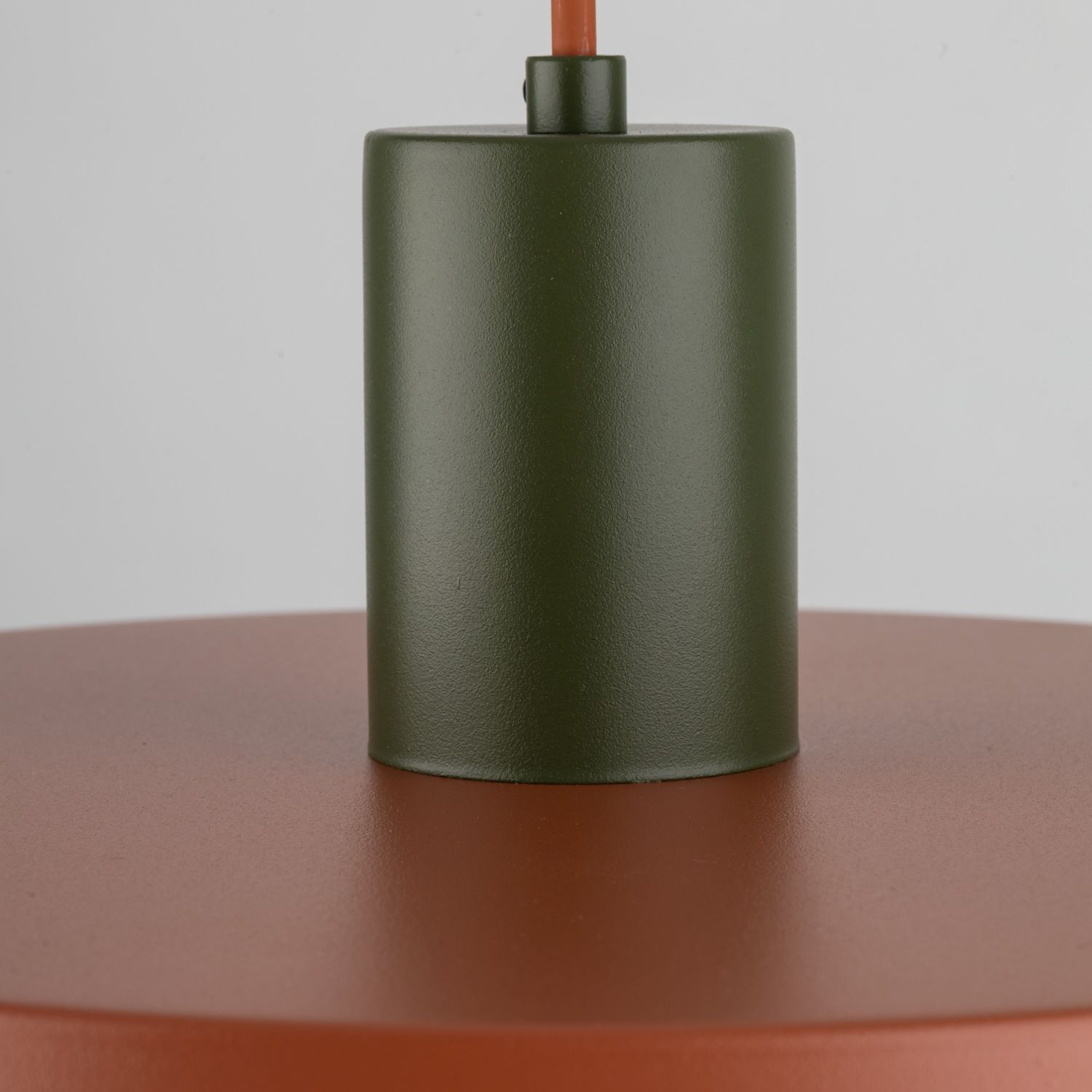 Runde Pendelleuchte E27 Ø30 cm Vintage Braun Ziegelrot Zylinder