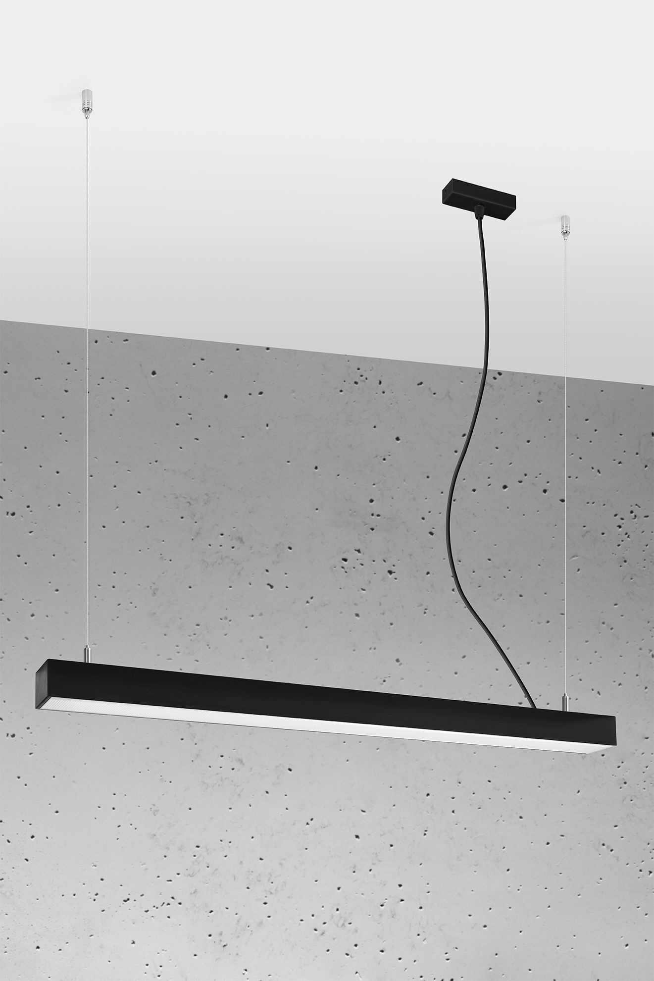 Lampe à LED suspendue table de salle à manger 90 cm de long 4000 K noir