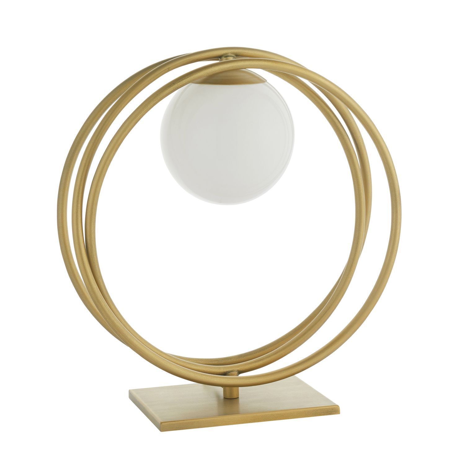 Tischleuchte Glas Metall 31 cm hoch in Gold Weiß