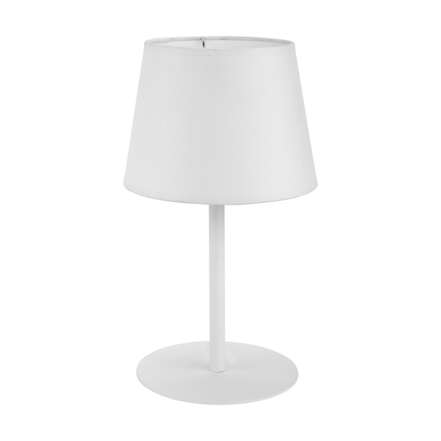 Tischlampe, Schirm, weiß, Rundständer, Lampenschirmleuchte