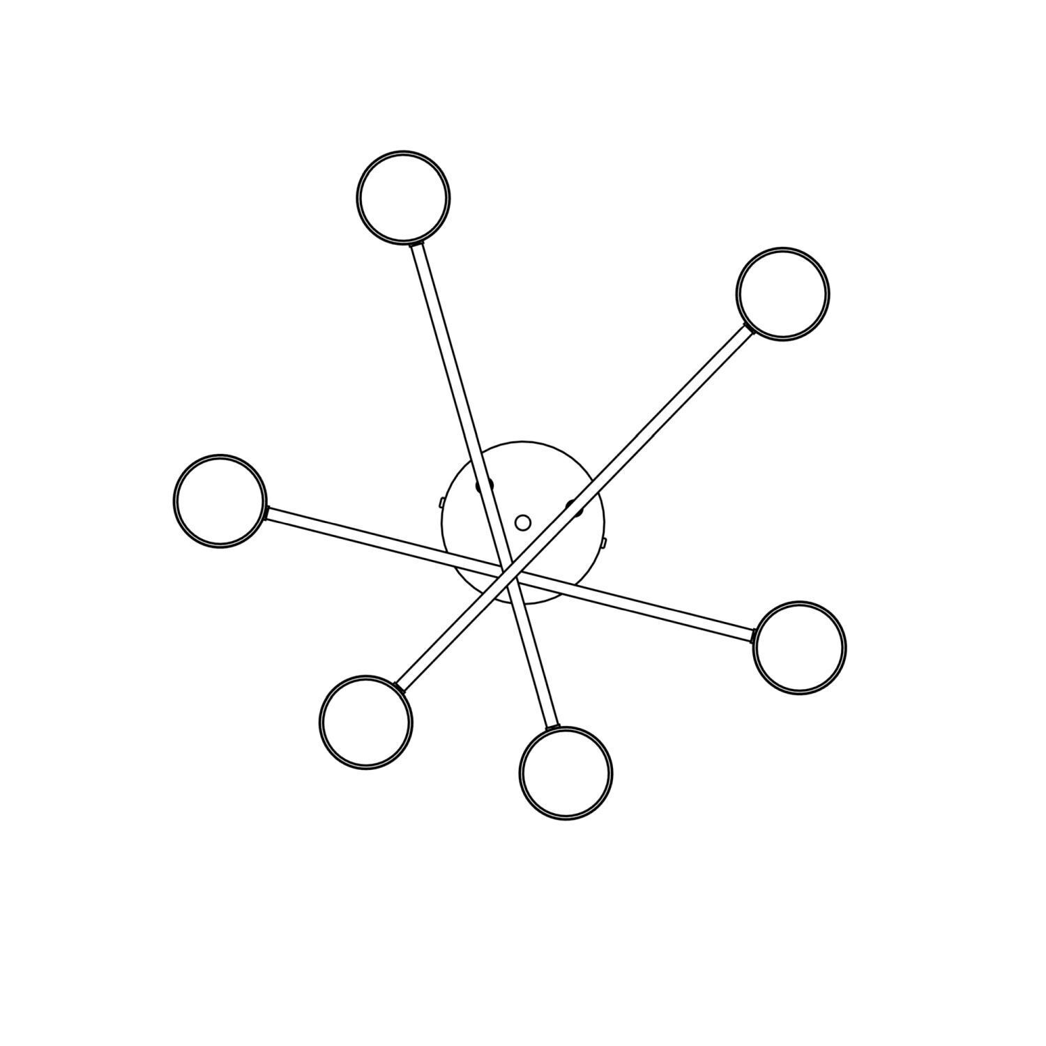 Deckenleuchte Schwarz Metall akzentuiert GX53 B:60 cm Deckenleuchte Schwarz Metall akzentuiert GX53 B:60 cm