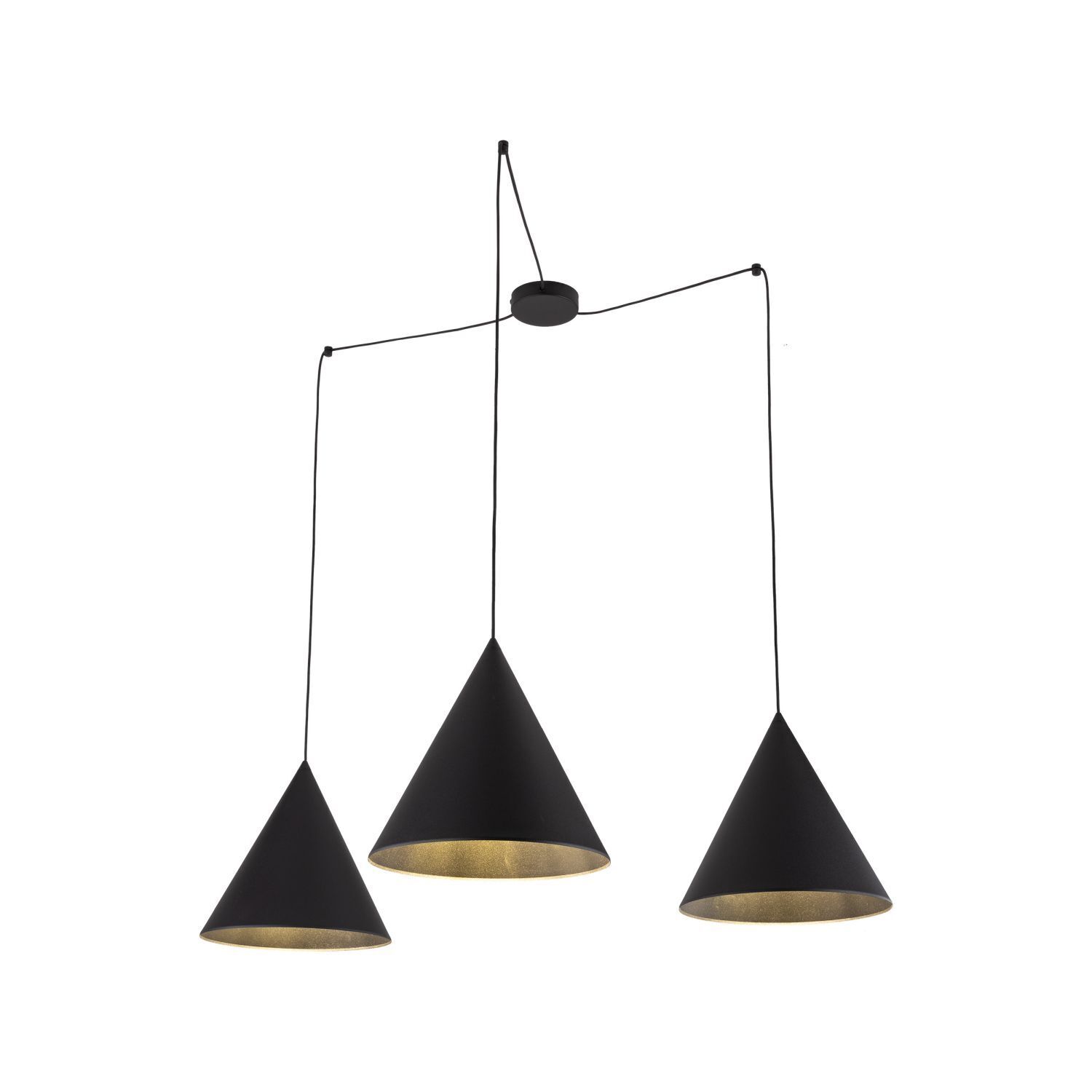 Suspension Noir XXL ajustable 3-flamme E27 CODY