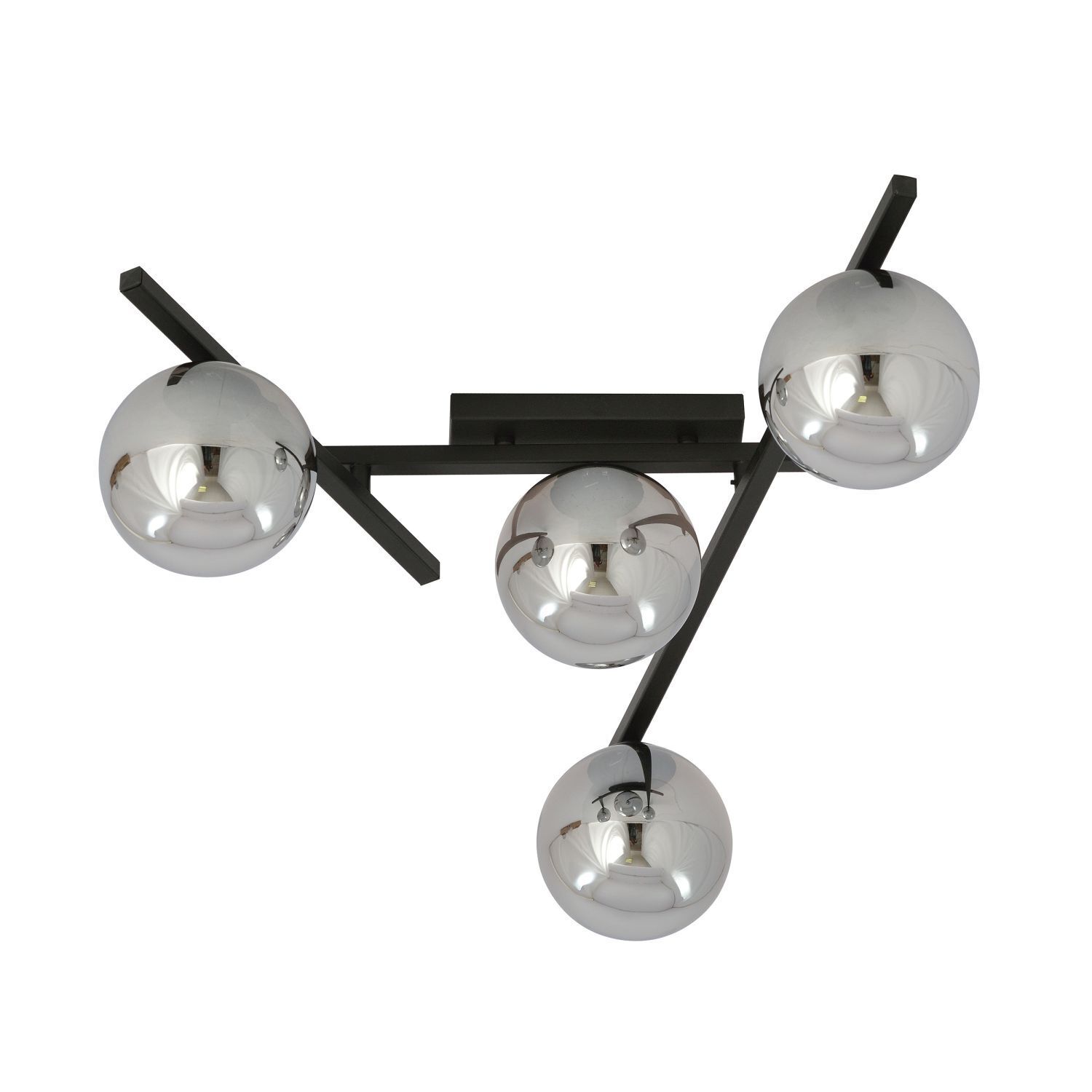 Lampe de plafond verre fumé métal 63 cm de long E14 4 flammes Beleuchtung, Leuchte, Deckenventilator, Elektrisches Gerät, Deckenleuchte