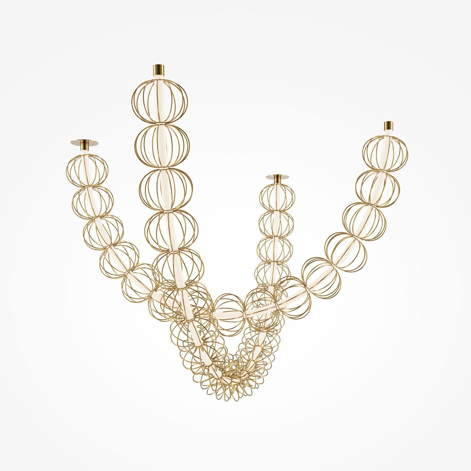 Pendelleuchte LED Metall H: max. 84 cm in Gold länglich Zubehor, Schmuck, Halskette, Kronleuchter, Lampe