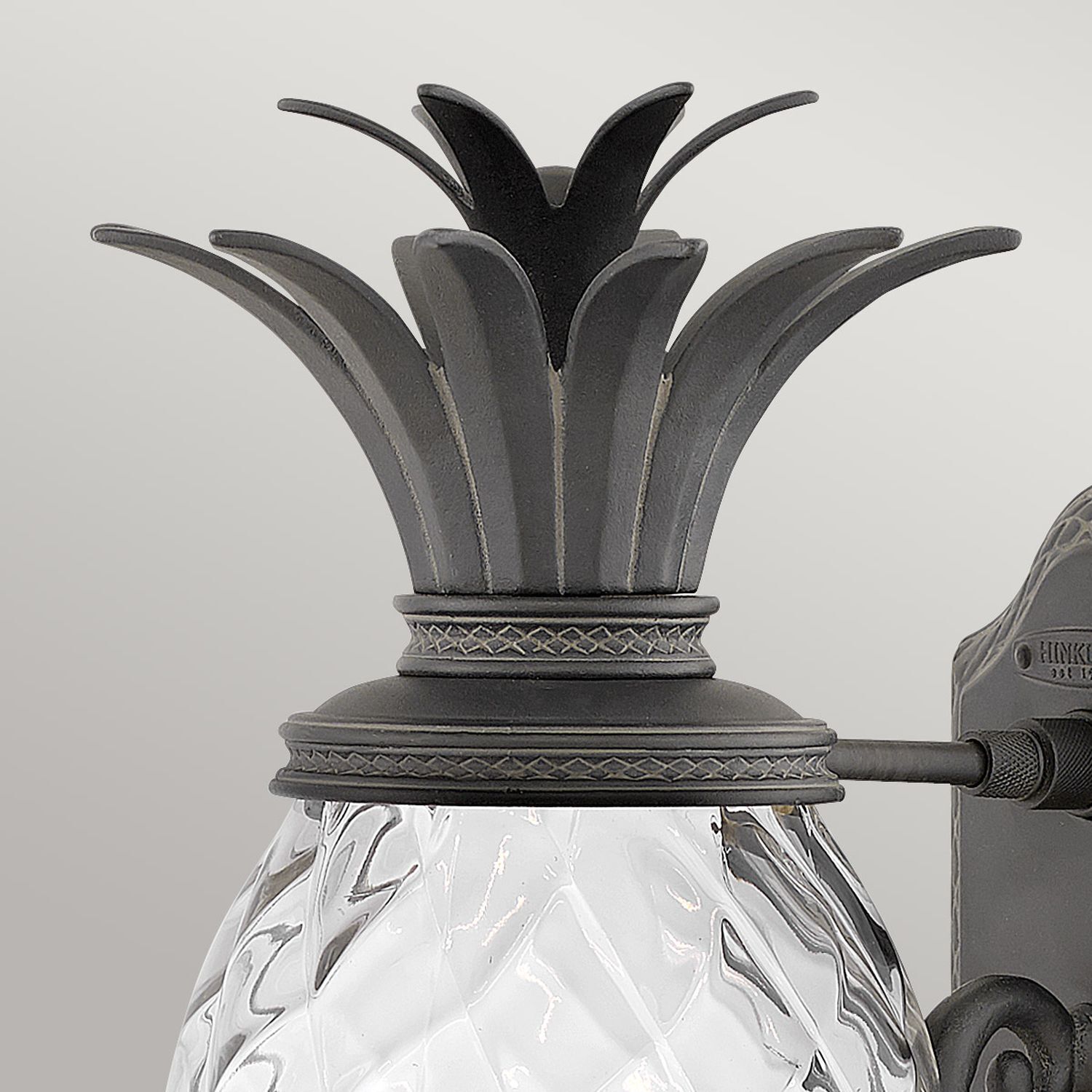 Wandleuchte außen Schwarz Antik IP44 dekorativ Ananas Design Krug, Rauchrohr, Lampe
