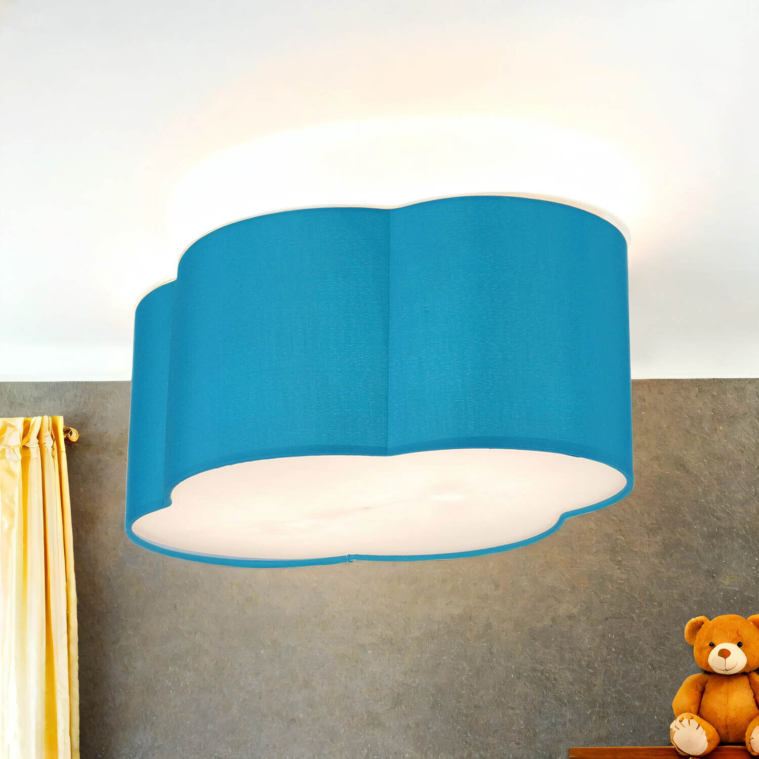 Kinderlampe Blau Wolke blendarm 41 cm lang 2x E27 Deckenleuchte, Lampe