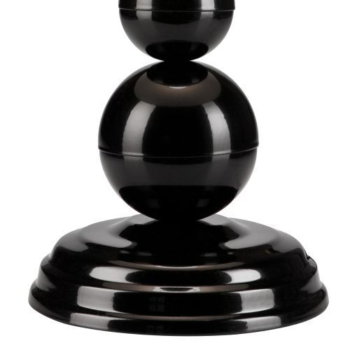 Schwarze Tischlampe Stoff H:38cm Landhaus MADISYN