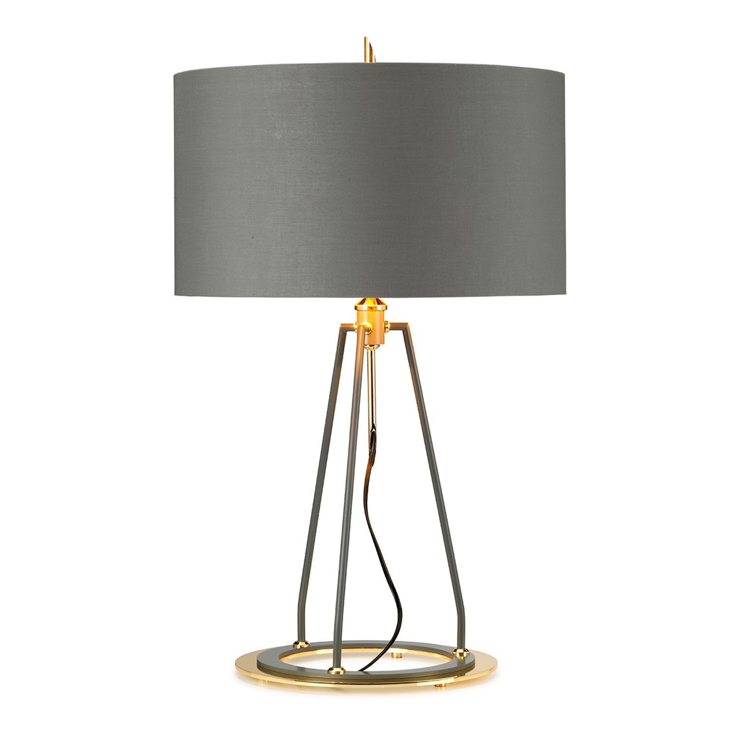 Tischlampe Modern Design in Grau Gold 74 cm hoch E27