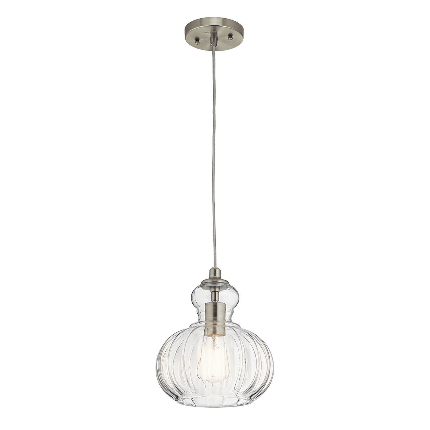 Lampe à suspendre verre Abat-jour Ø22cm style vintage E27