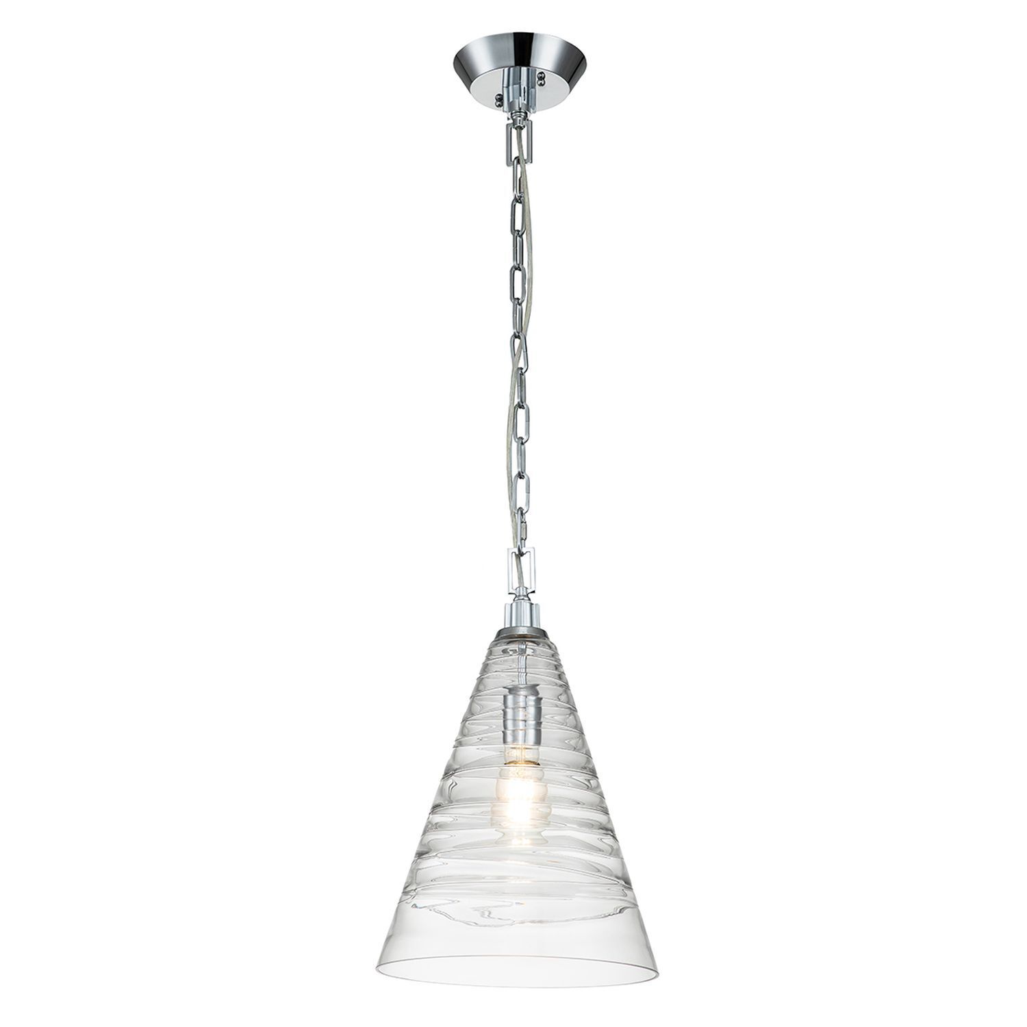 Lampe à suspendre verre métal E27 D : 29,5 cm rond FREJA