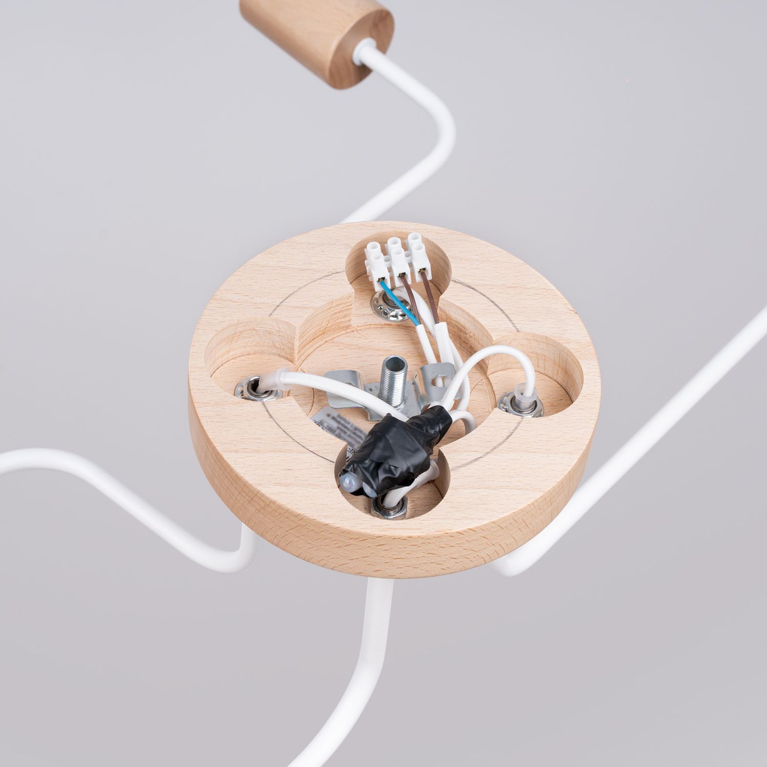 holz, lampenfuß, elektrisch, kleine schalter, kabelorganizer