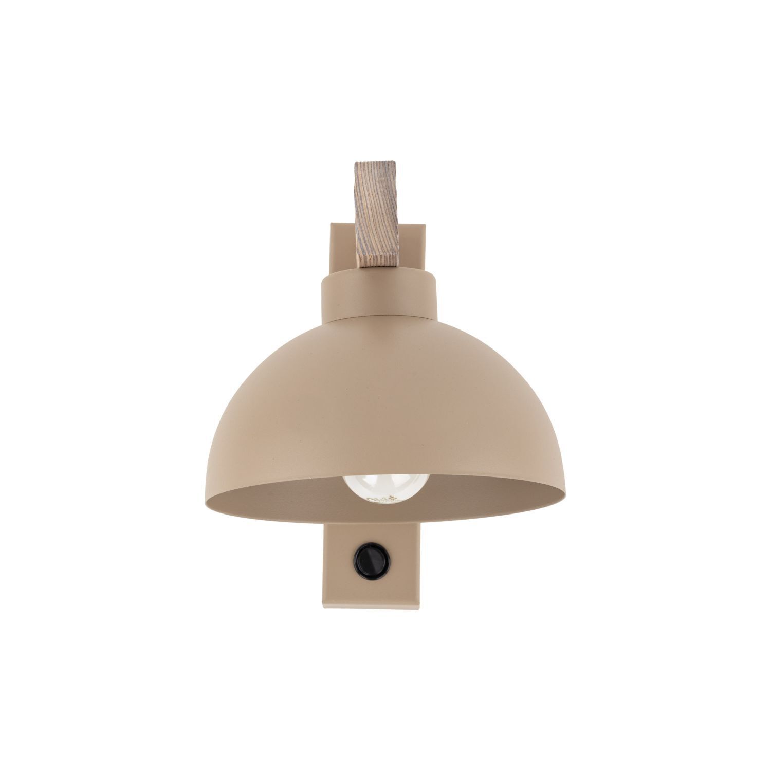 Wandleuchte, Wandlampe, Beige, Metall, Kabelhalterung