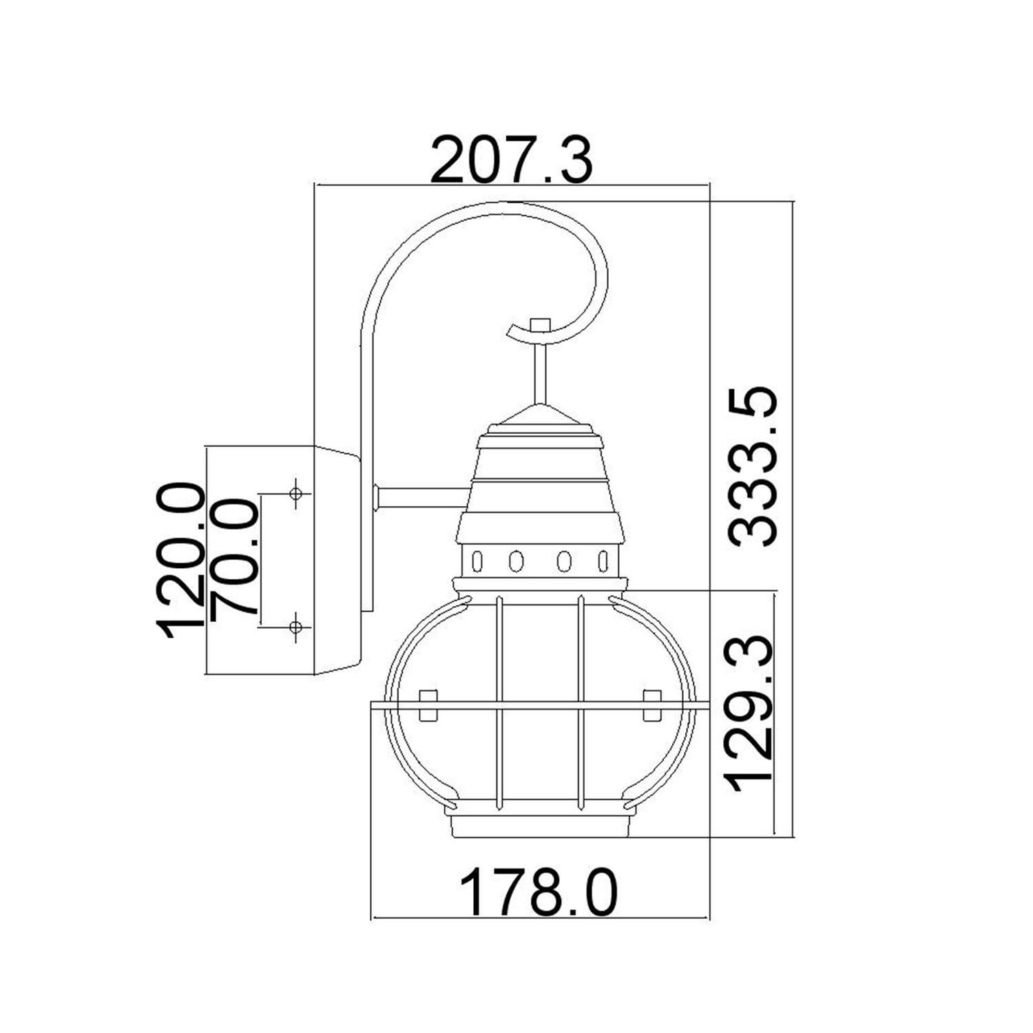 Außen Wandlampe Vintage IP44 33,4 cm hoch wetterfest