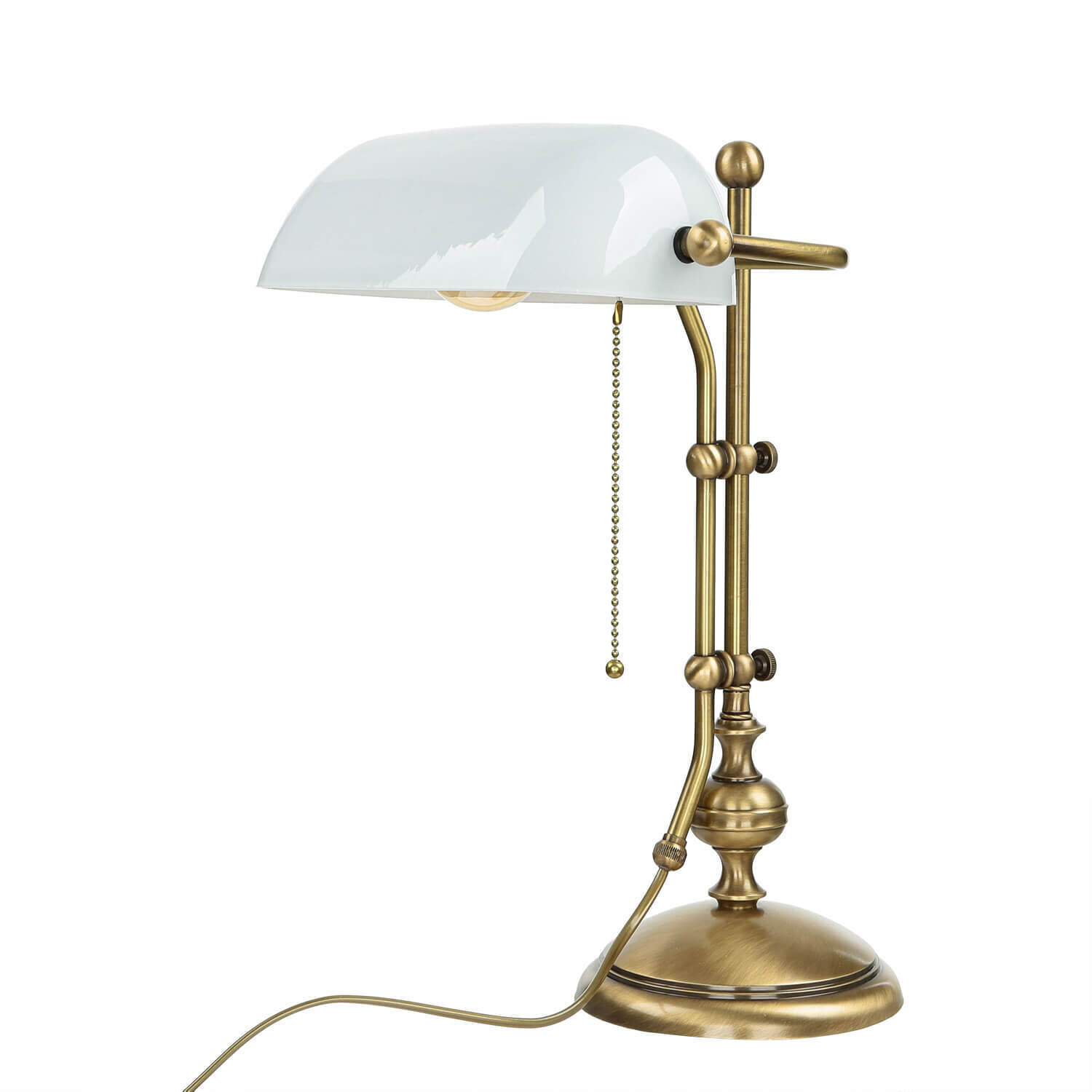 Tischlampe Messing in Bronze mit Glas Premium Lampe, Zimmer, Duscharmatur, Tischlampe, Lampenschirm