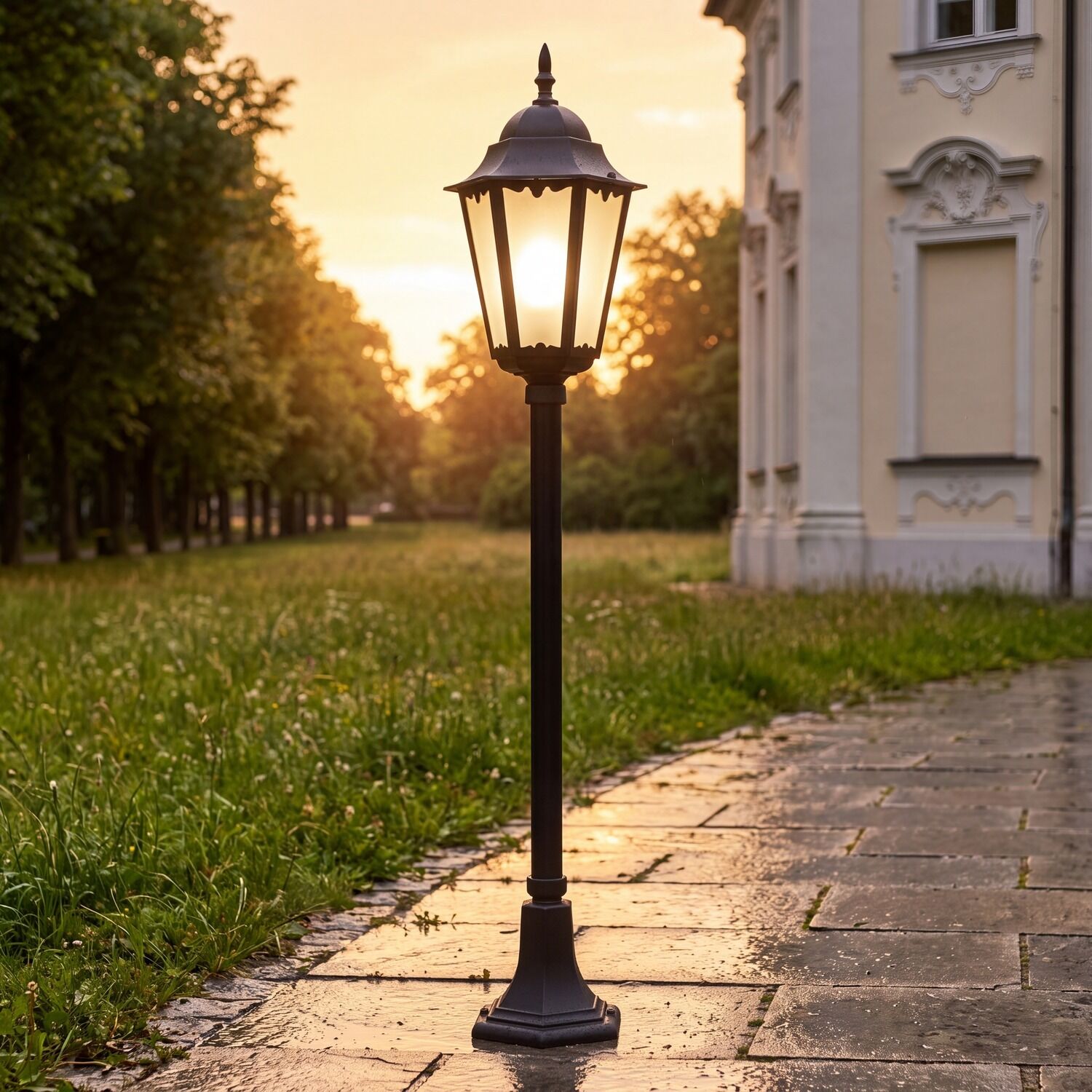 Lanterne de cheminée noire 115cm Rustique Aluminium