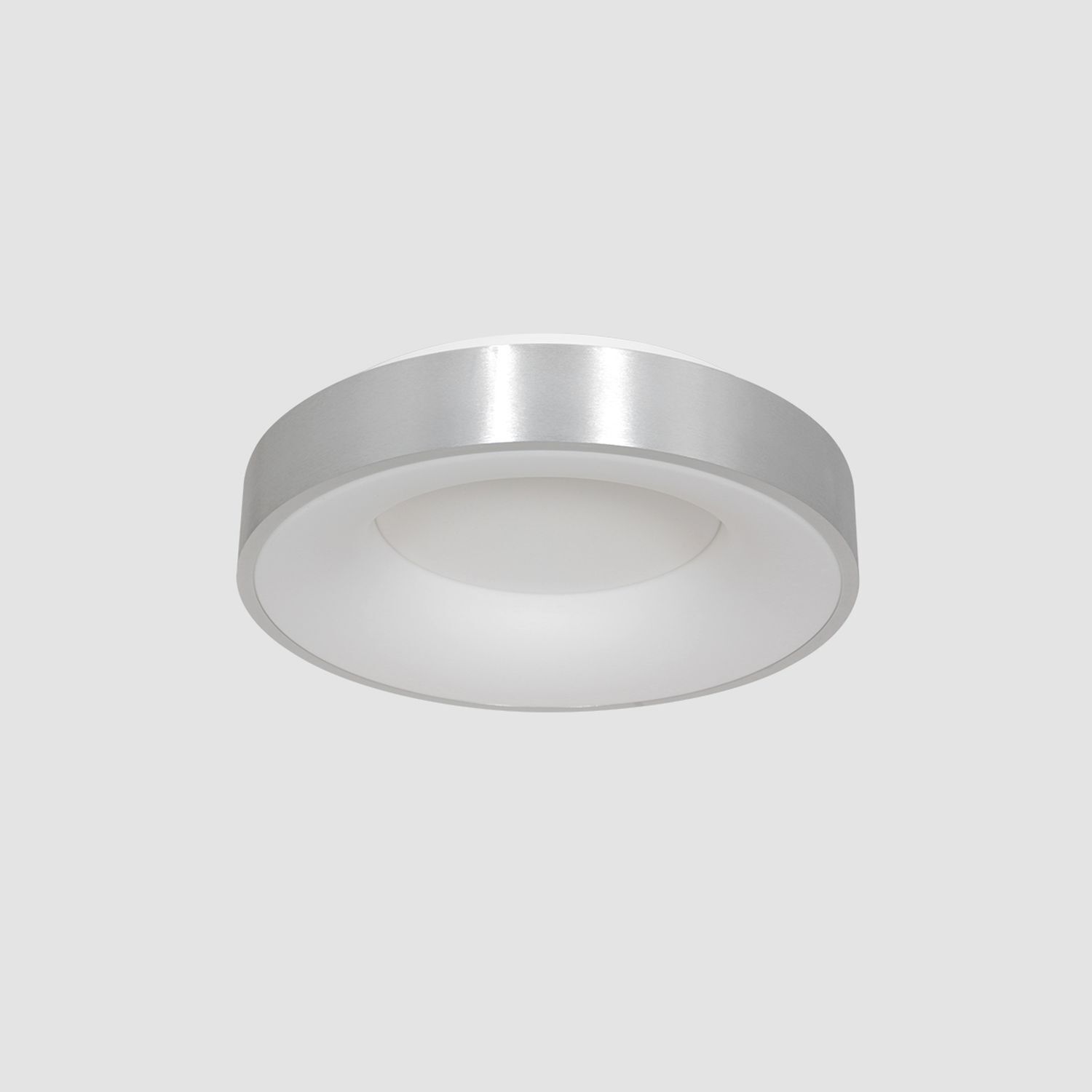 Plafonnier LED rond argenté blanc Ø38 cm 2700 K