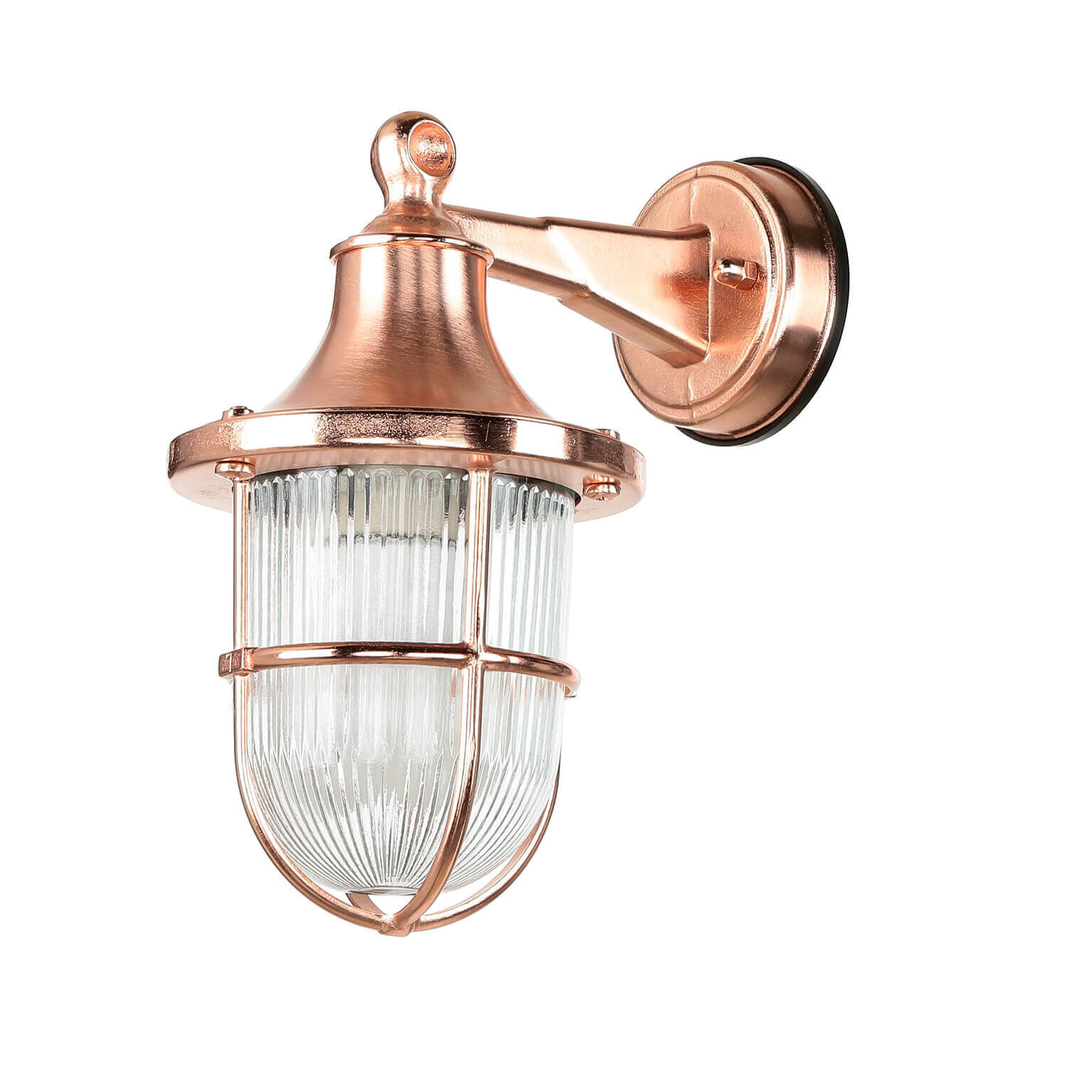 Lampe d'extérieur murale E27 IP64 en cuivre verre laiton Maritim