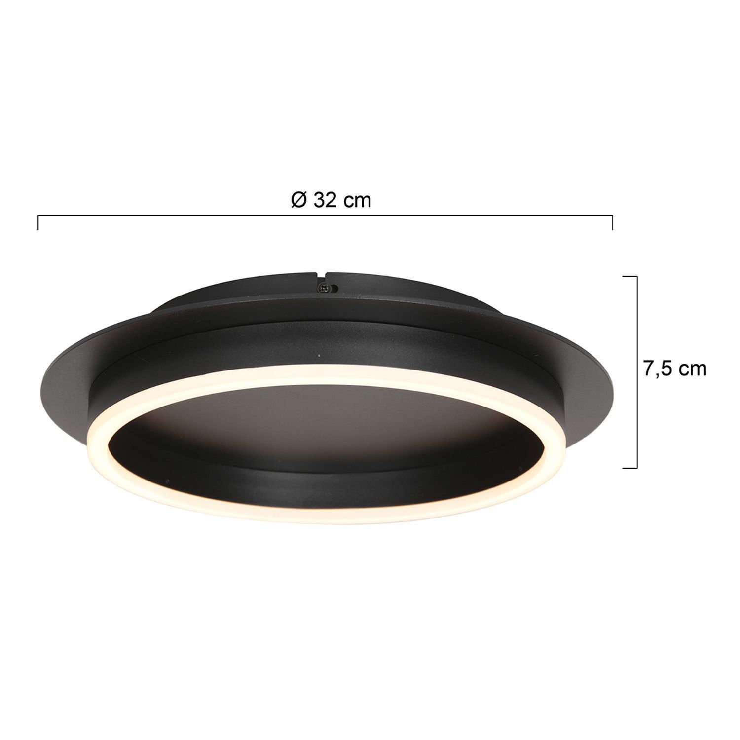LED Deckenlampe Metall Kunststoff Schwarz 20 W 2700 K Deckenleuchte