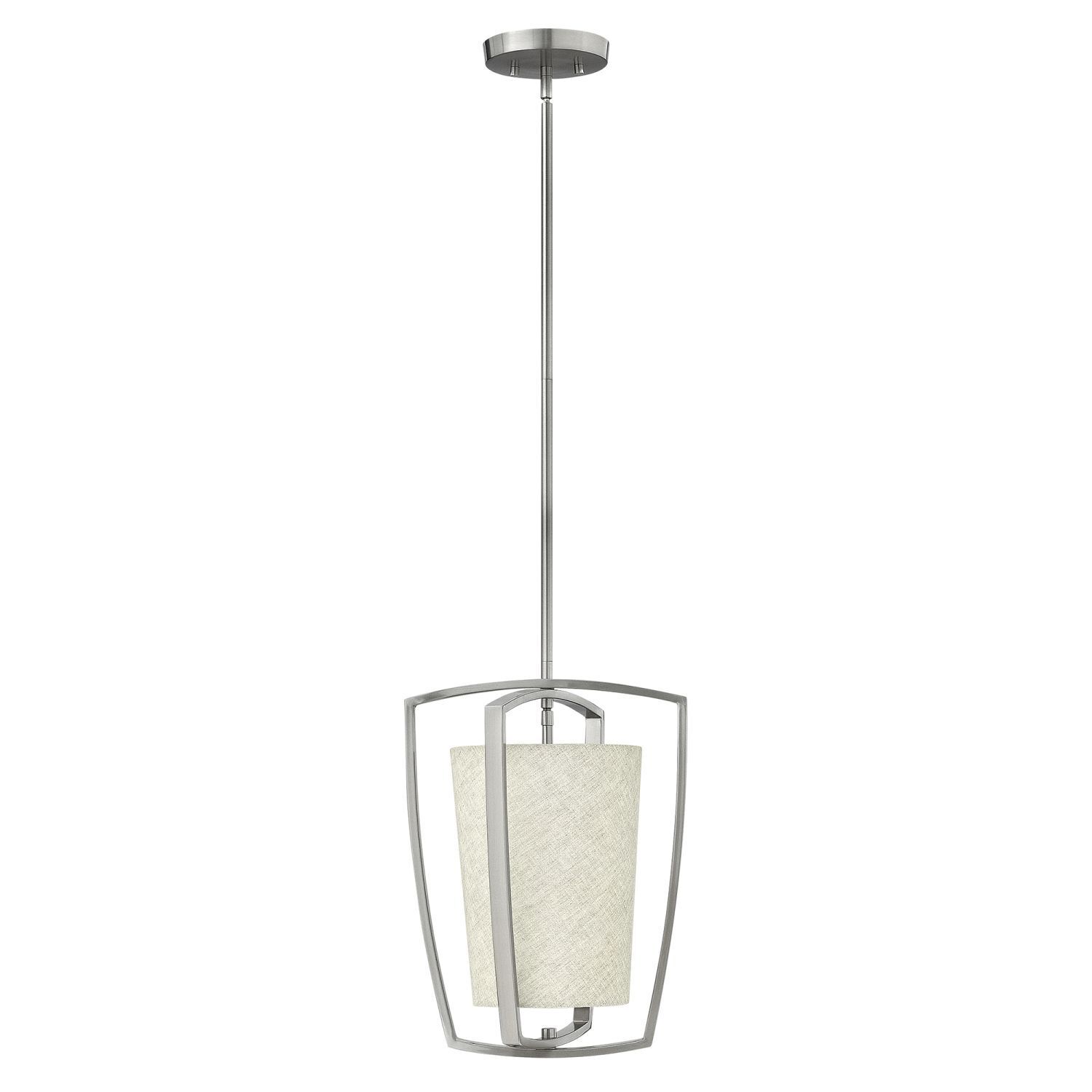 Plafonnier Abat-jour en tissu Crème Nickel Moderne E27